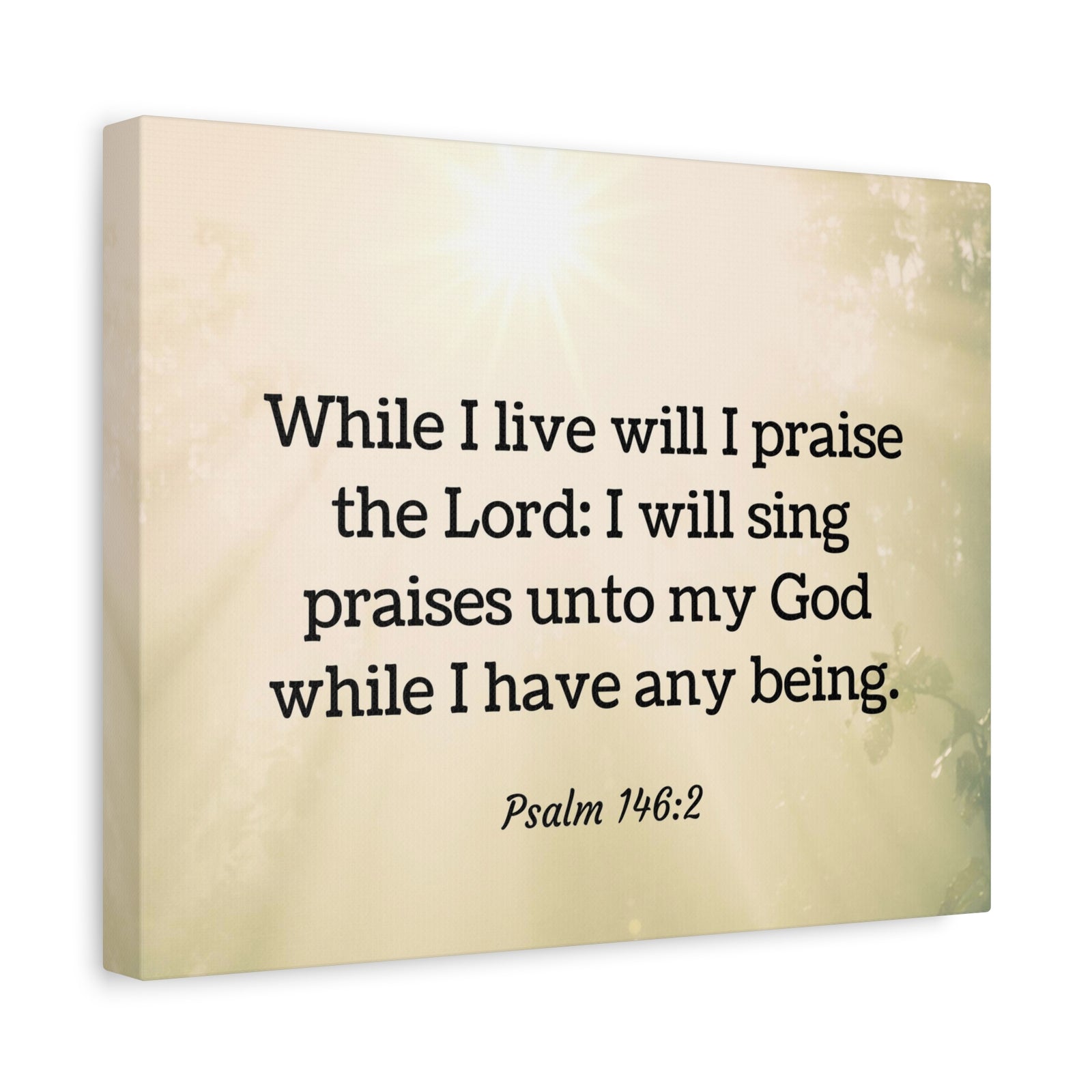 Scripture Walls I Live Will I Praise Psalm 146:2 Bible Verse Canvas Christian Wall Art Ready to Hang-Express Your Love Gifts