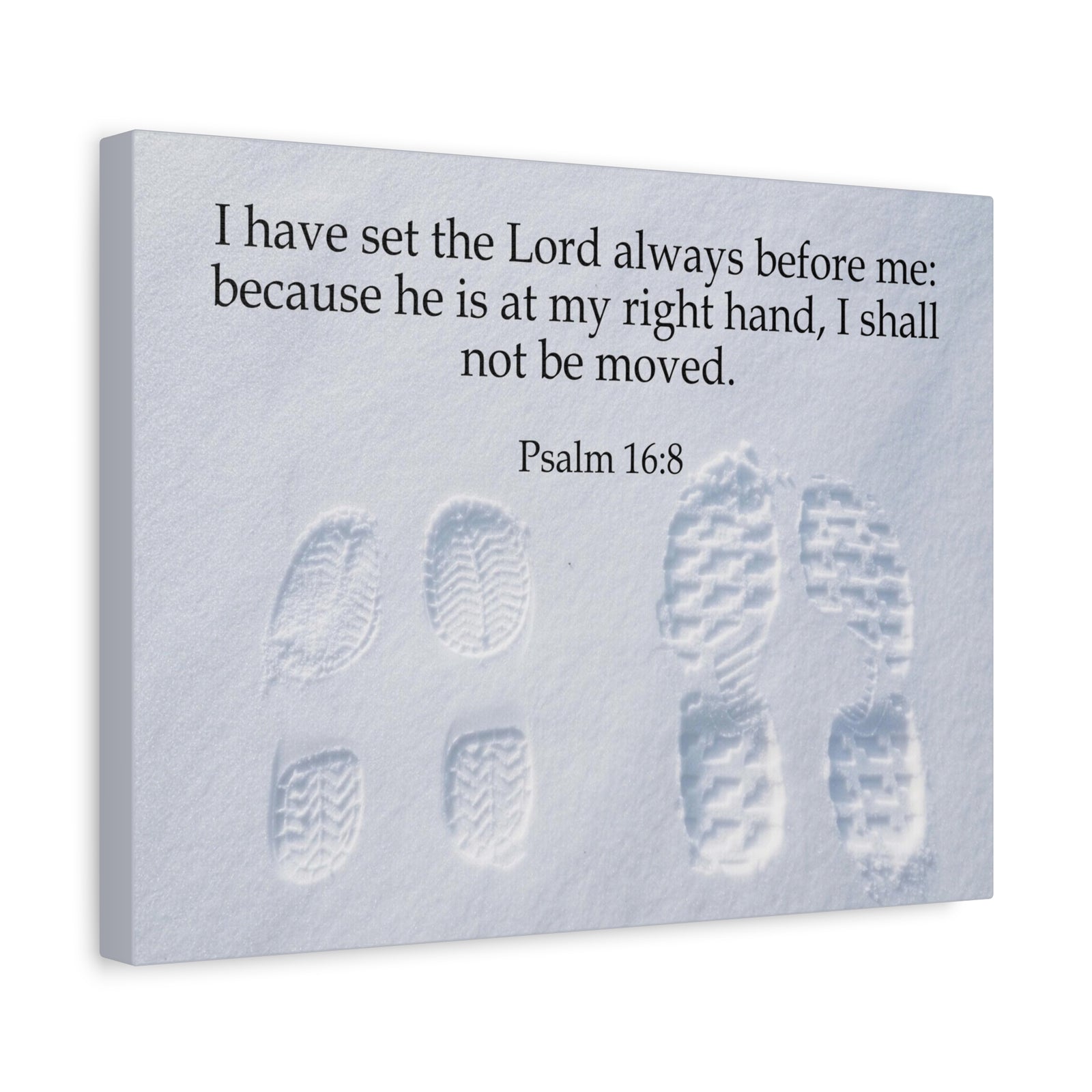 Scripture Canvas I Shall Not Be Moved Psalm 16:8 Christian Wall Art Bible Verse Print Ready to Hang-Express Your Love Gifts
