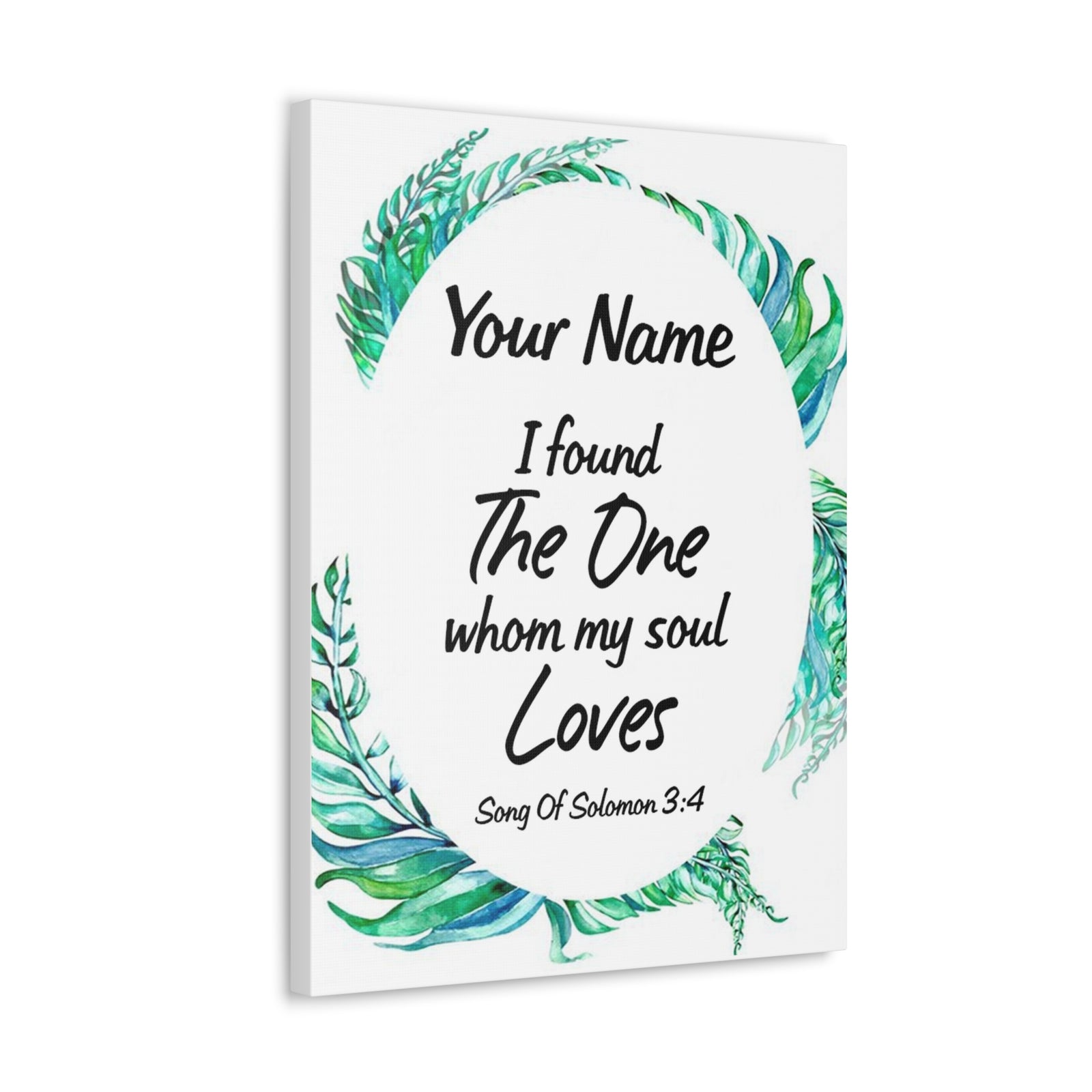 Personalized Soulmate Song Of Solomon 3:4 Bible Chapter Canvas Christian Wall Art Ready to Hang-Express Your Love Gifts