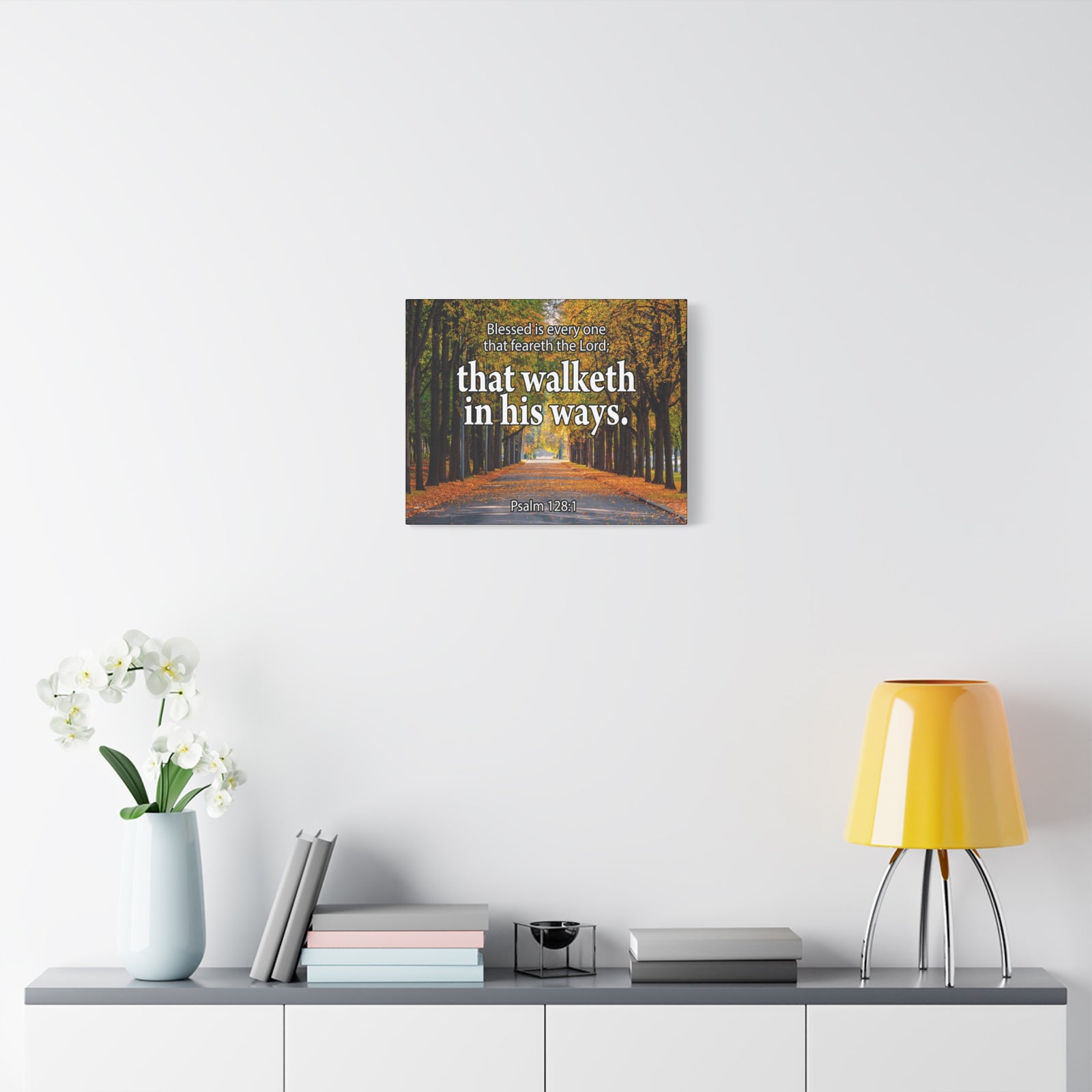 Scripture Canvas Blessed is Every One Psalm 128:1 Christian Wall Art Bible Verse Print Ready to Hang-Express Your Love Gifts