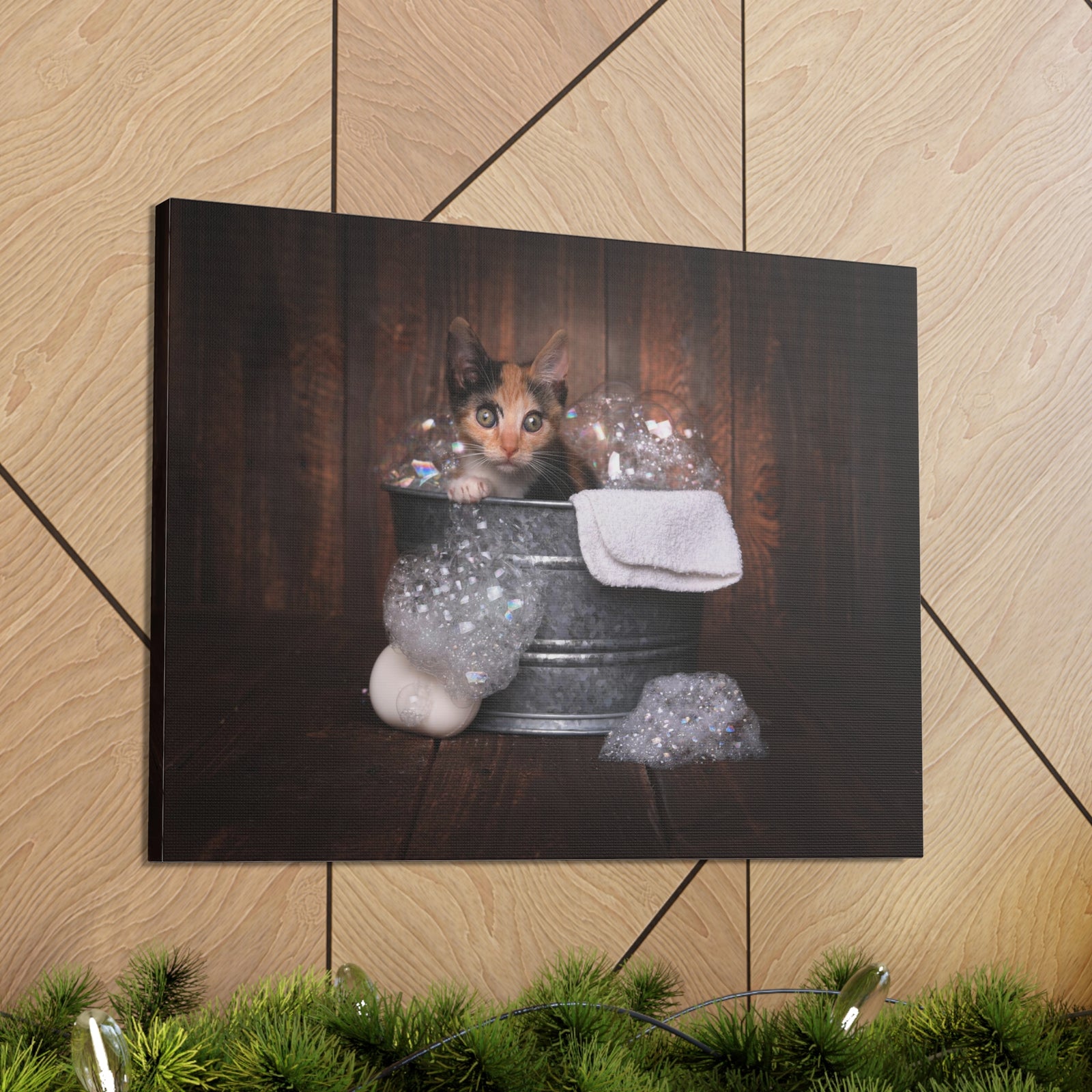 Cute Calico Bathee Canvas Wall Art for Home Decor Ready-to-Hang-Express Your Love Gifts