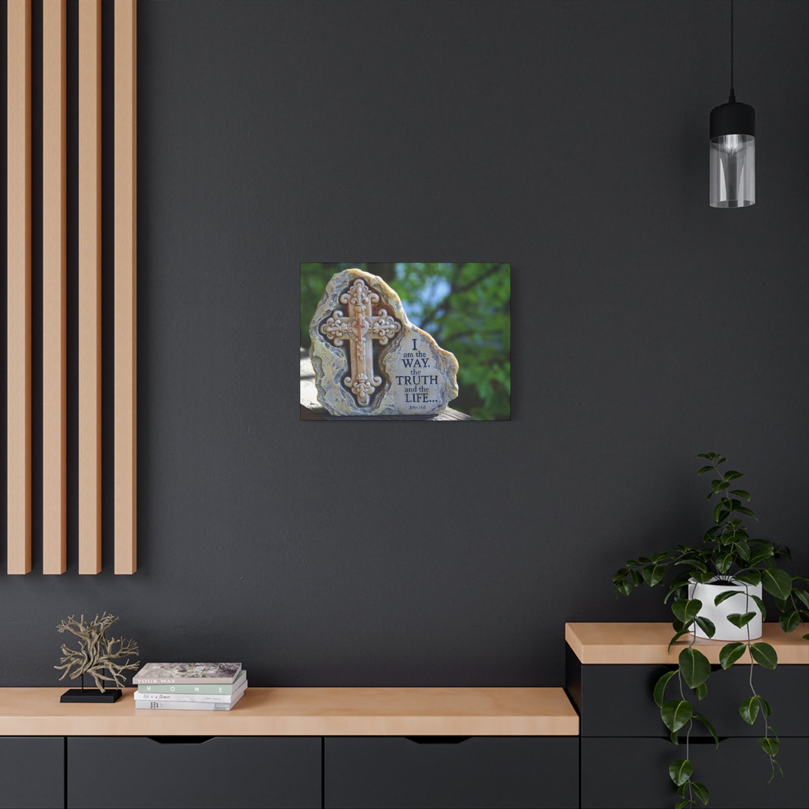 Scripture Canvas I Am The Way John 14:6 Christian Wall Art Bible Verse Print Ready to Hang-Express Your Love Gifts