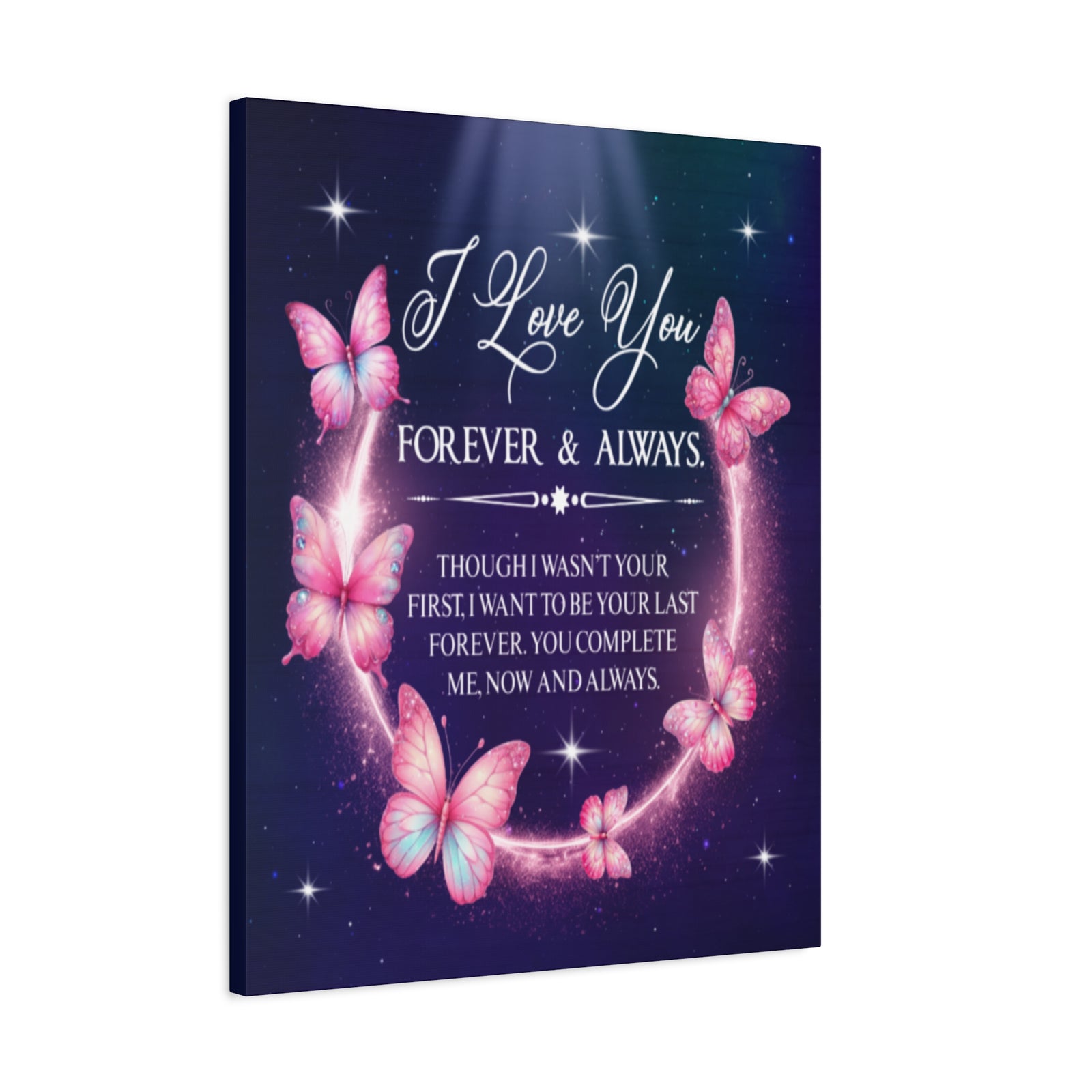 To My Wife Forever & Always Butterfly Canvas Wall Art – Romantic Gift for Eternal Love-Express Your Love Gifts