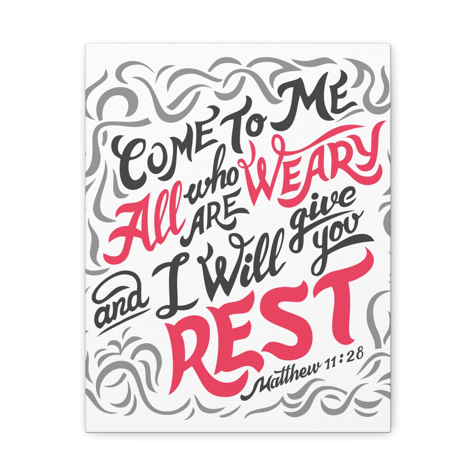 Scripture Canvas Come To Me All Matthew 11:28 Christian Wall Art Bible Verse Print Ready To Hang-Express Your Love Gifts