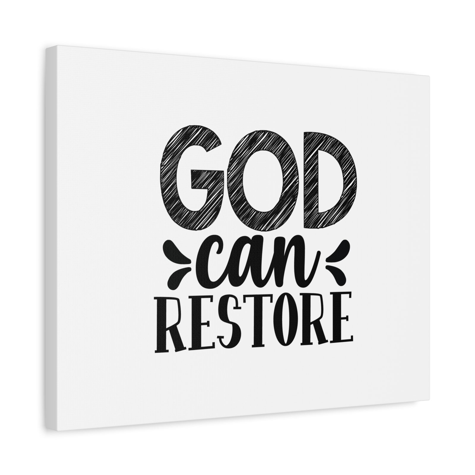 Scripture Canvas God Can Restore Psalm 23:3 Christian Wall Art Bible Verse Print Ready to Hang-Express Your Love Gifts
