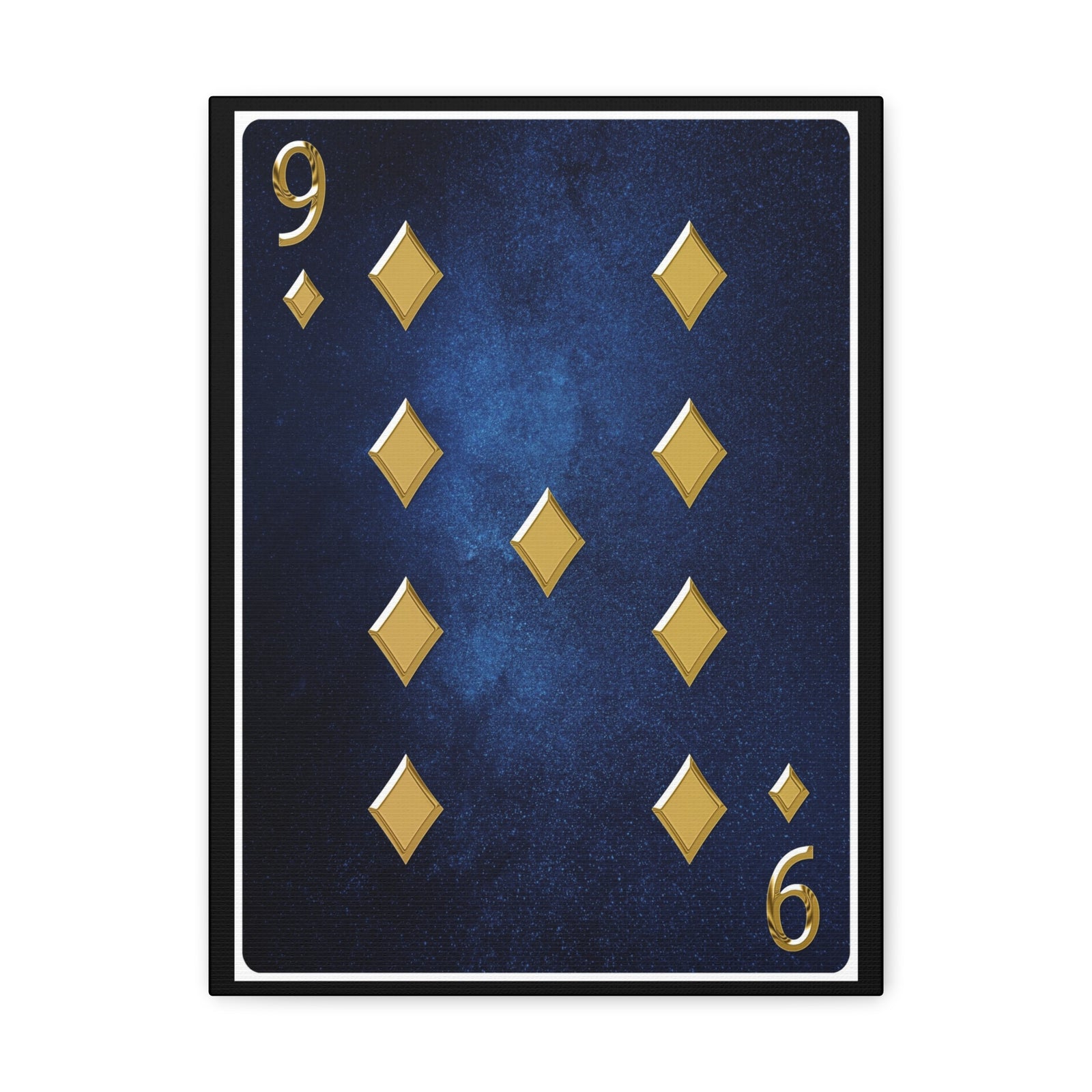 Nine Of Diamonds Space Background Playing Card Canvas Wall Art for Home Decor Ready-to-Hang-Express Your Love Gifts
