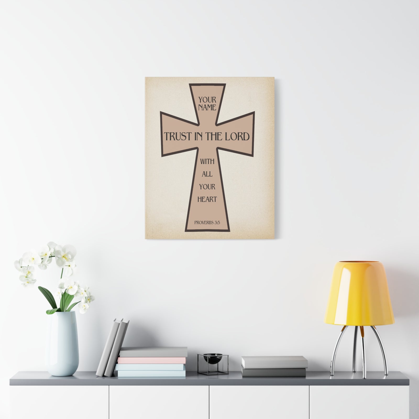 Proverbs 3:5 Trust in The Lord Cross Canvas Gallery Wraps-Express Your Love Gifts