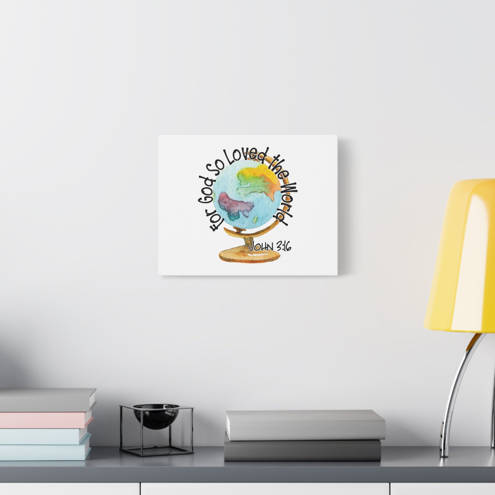 Scripture Canvas For God So Loved The World John 3:16 Christian Wall Art Bible Verse Print Ready to Hang-Express Your Love Gifts