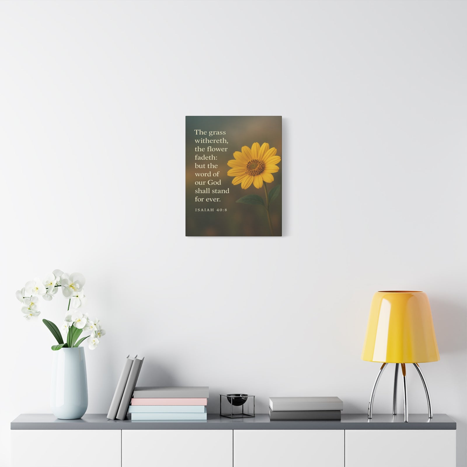 Bible Verse Canvas Isaiah 40:8 Christian Home Décor Wall Art Scripture Ready to Hang Faith Print-Express Your Love Gifts