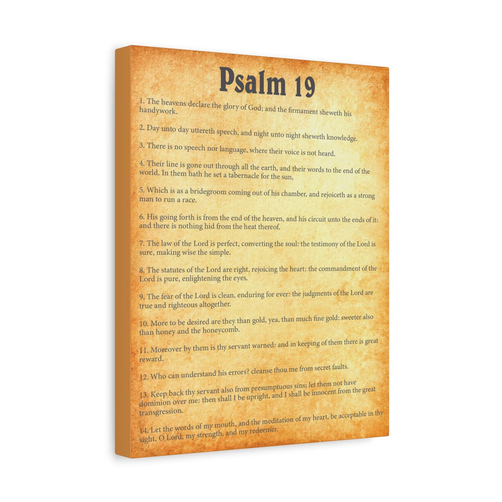 Scripture Walls Psalm 19 Gold Bible Chapter Canvas Christian Wall Art Ready to Hang-Express Your Love Gifts