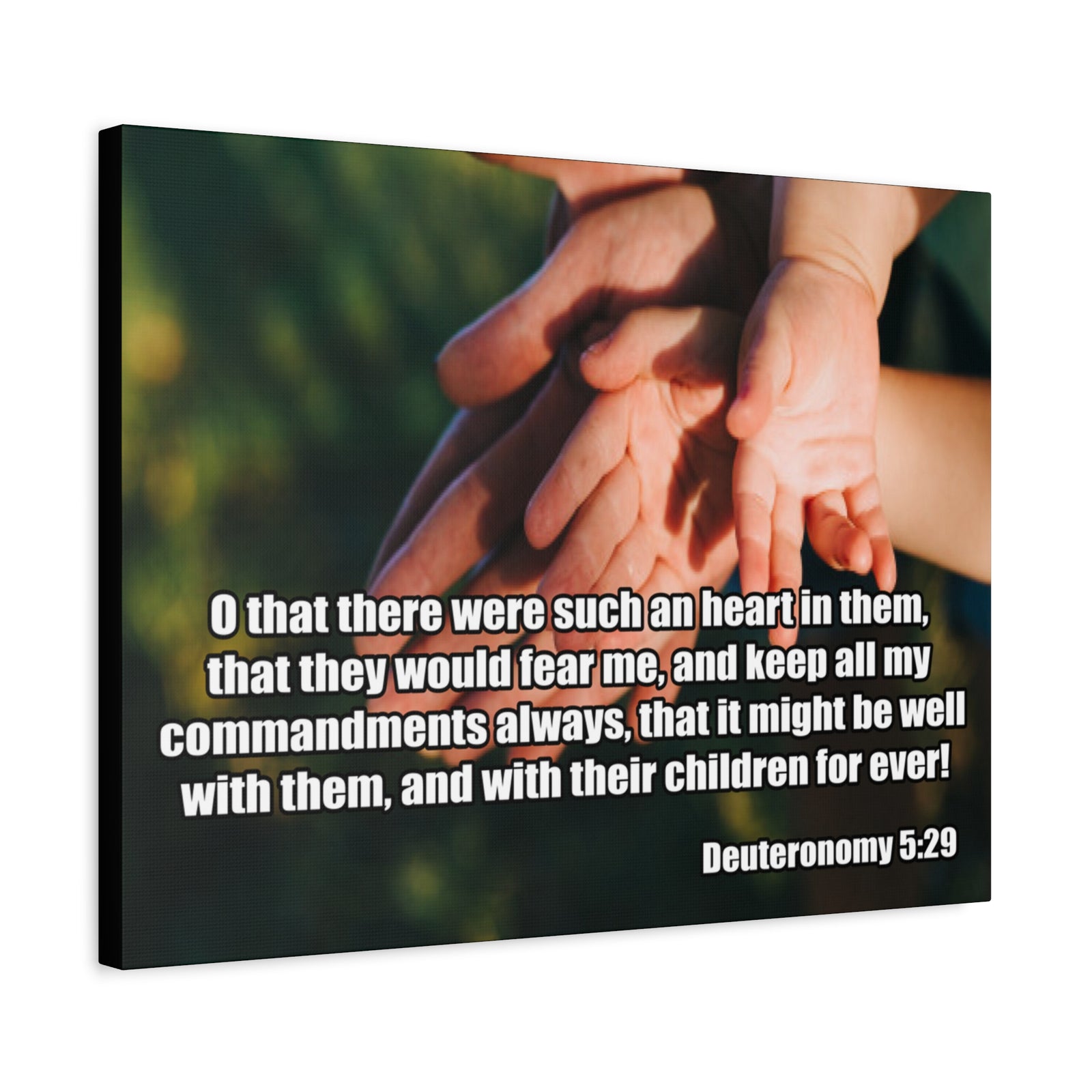Bible Verse Canvas Keep All My Commandments Deuteronomy 5:29 Christian Home Décor Wall Art Scripture Ready to Hang Faith Print-Express Your Love Gifts