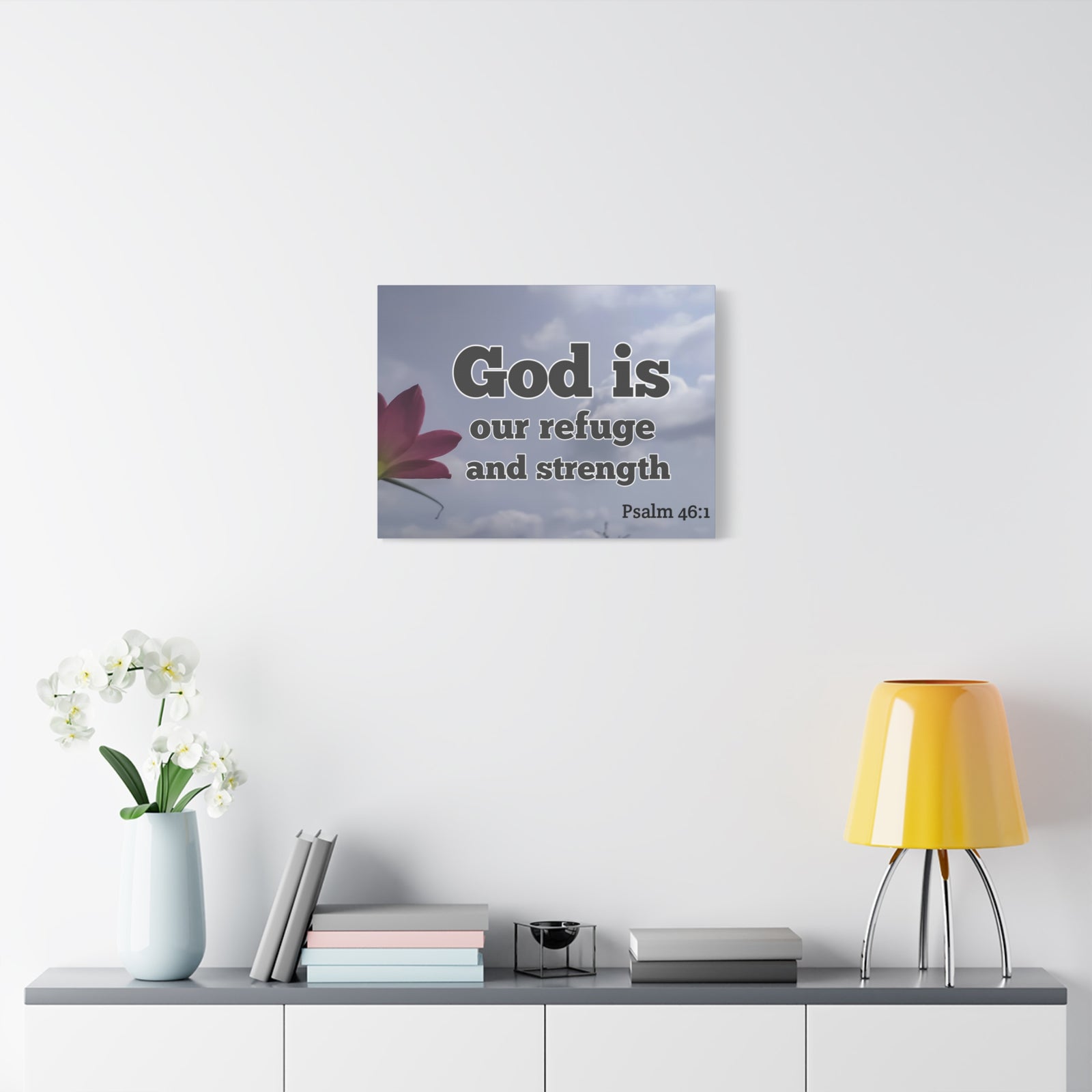 Scripture Canvas Refuge And Strength Psalm 46:1 Christian Wall Art Bible Verse Print Ready to Hang-Express Your Love Gifts