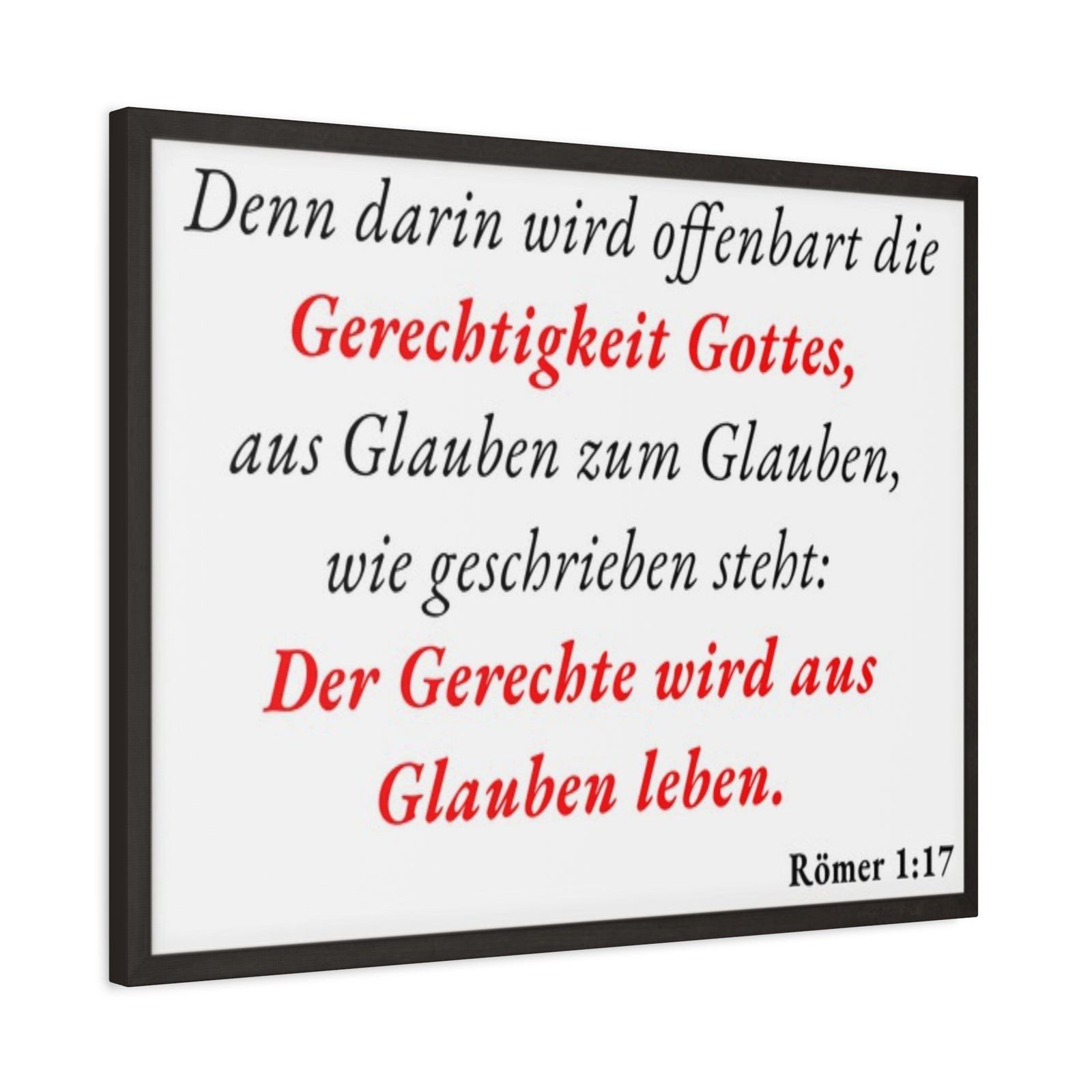 Scripture Walls Römer 1:17 Romans 1:17 Live By Faith German White Bible Verse Canvas Christian Wall Art Ready to Hang Unframed-Express Your Love Gifts