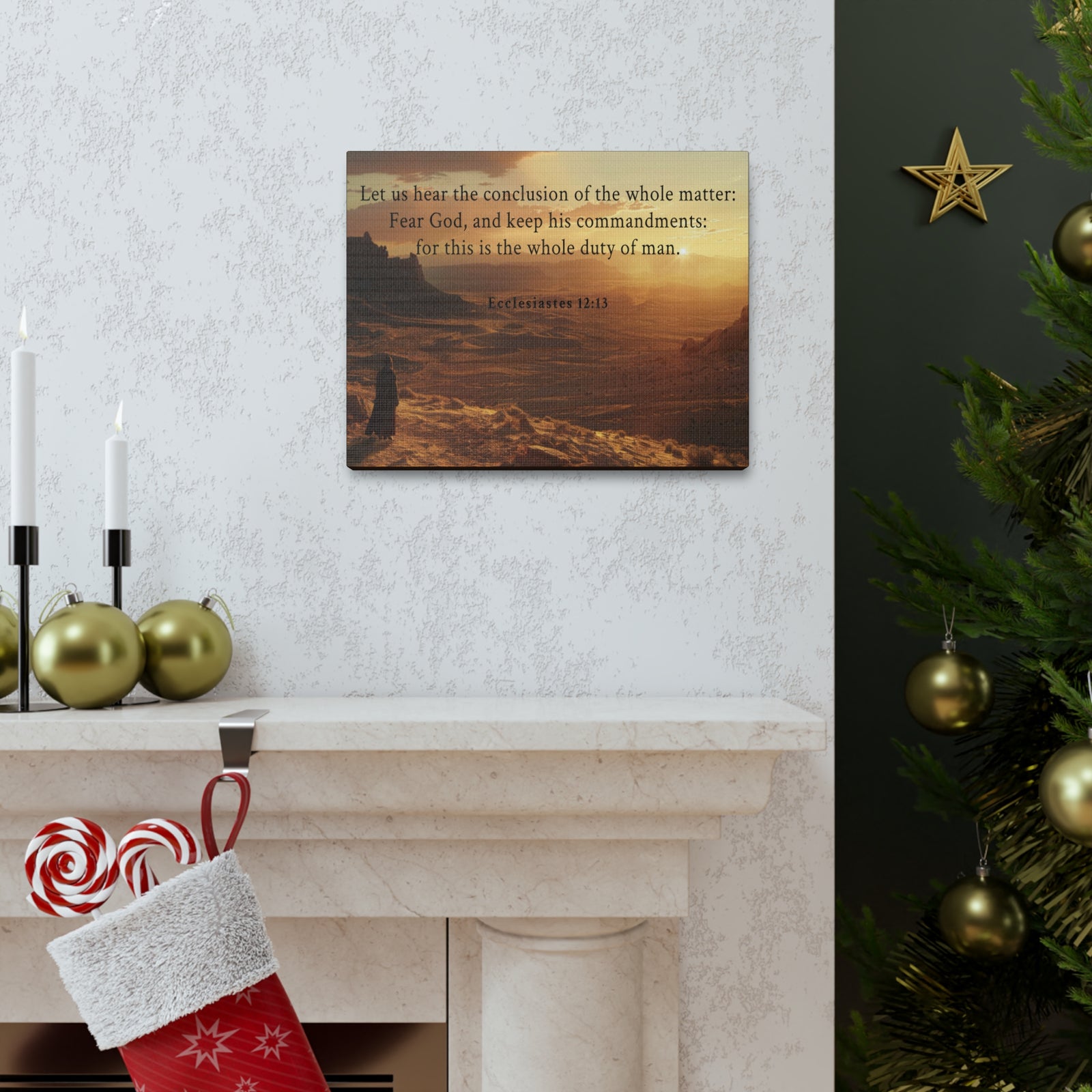 Scripture Walls Ecclesiastes 12:13 Bible Verse Canvas Christian Wall Art Ready to Hang Unframed-Express Your Love Gifts