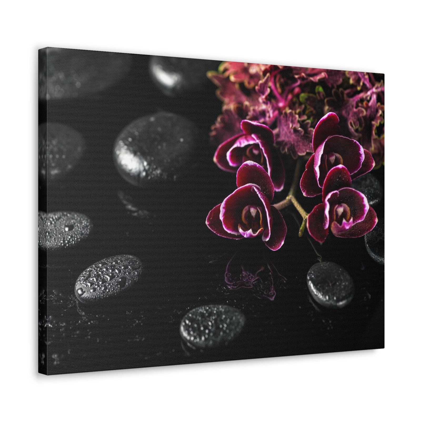 Dark Cherry Orchid Forest Floral Nature Photography Canvas Wall Art for Home Decor Ready-to-Hang-Express Your Love Gifts
