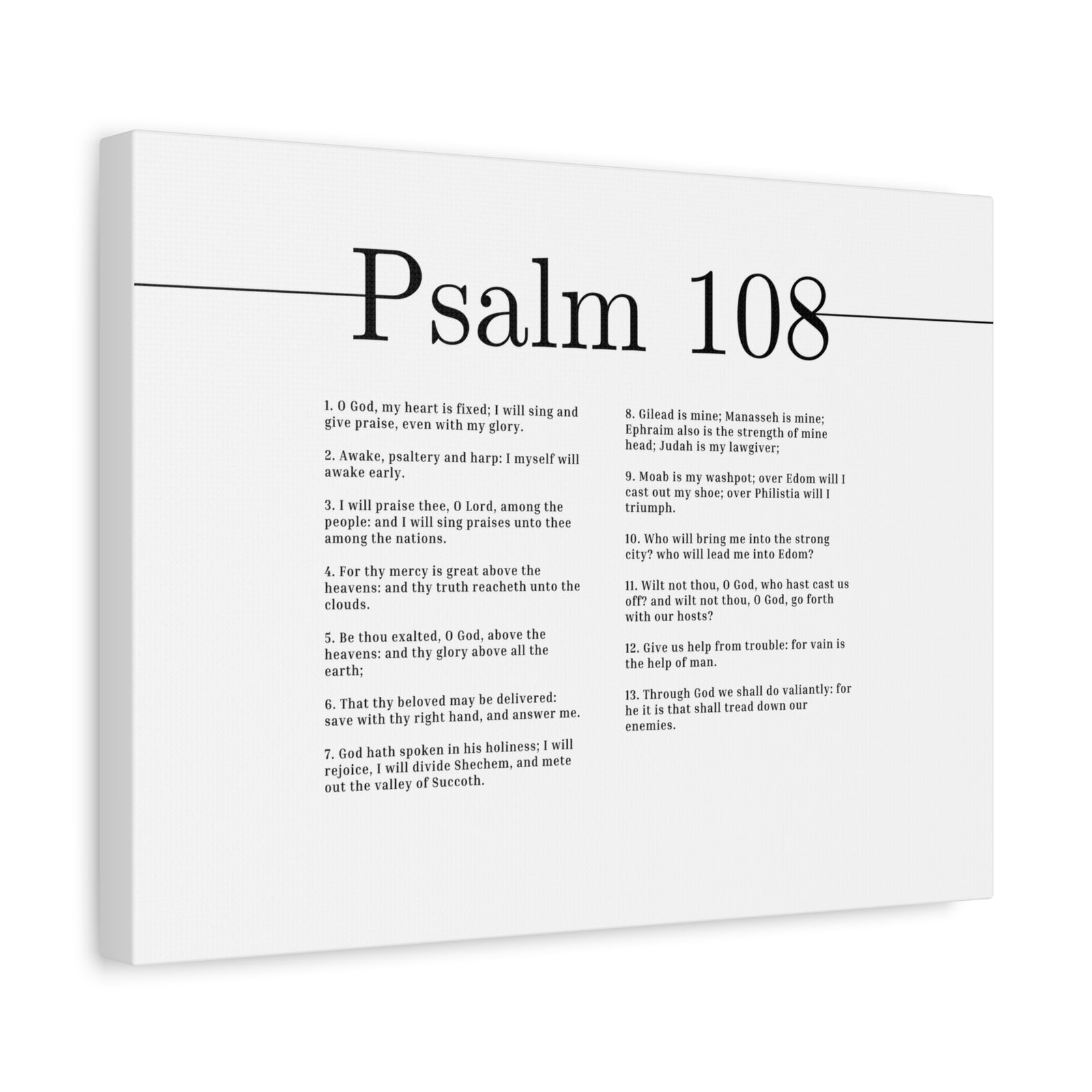 Scripture Canvas I Will Sing And Give Praise Psalm 108 Christian Wall Art Bible Verse Print Ready to Hang-Express Your Love Gifts