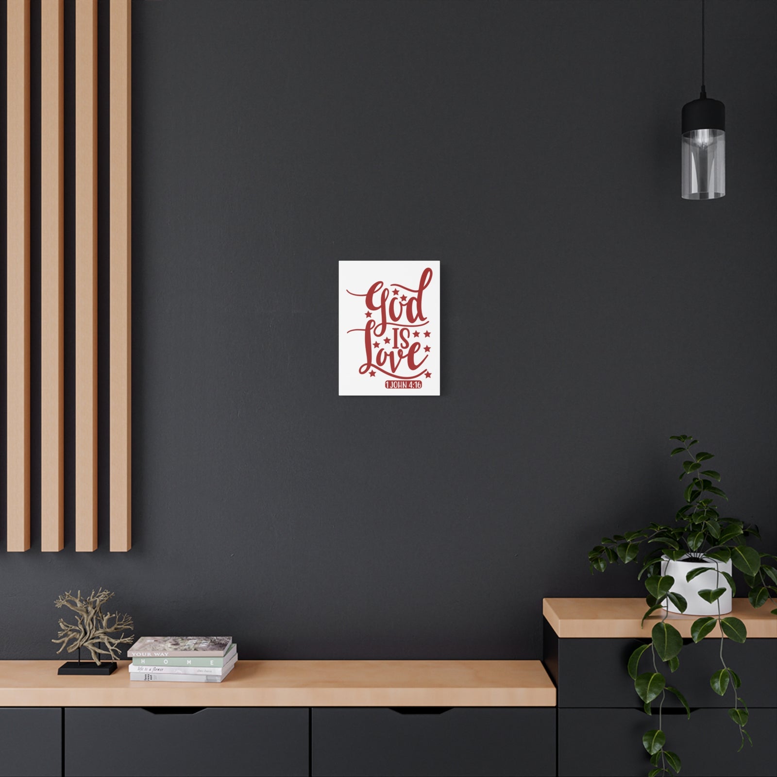 Scripture Canvas 1 John 4:16 God Is Love Christian Wall Art Bible Verse Print Ready to Hang-Express Your Love Gifts