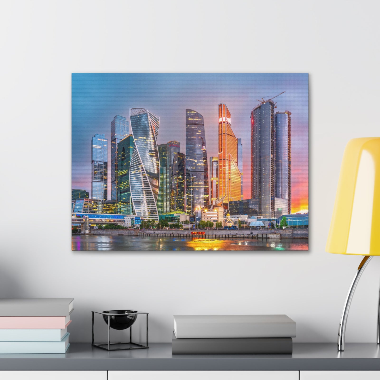Moscow Night Skyline Canvas Artwork High-Quality Breathtaking Stunning Cityscape for Home Decor Ready to Hang-Express Your Love Gifts