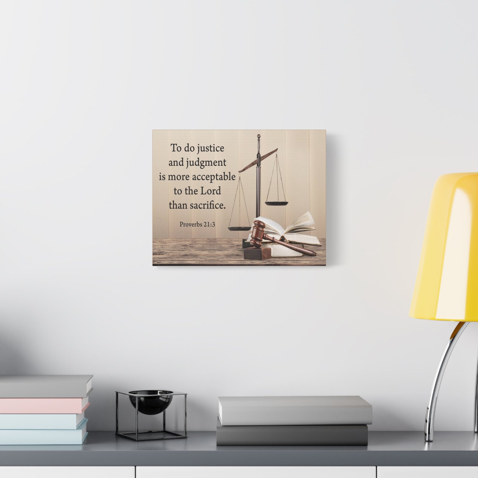 Scripture Walls Judgment and Justice Proverbs 21:3 Bible Verse Canvas Christian Wall Art Ready to Hang-Express Your Love Gifts