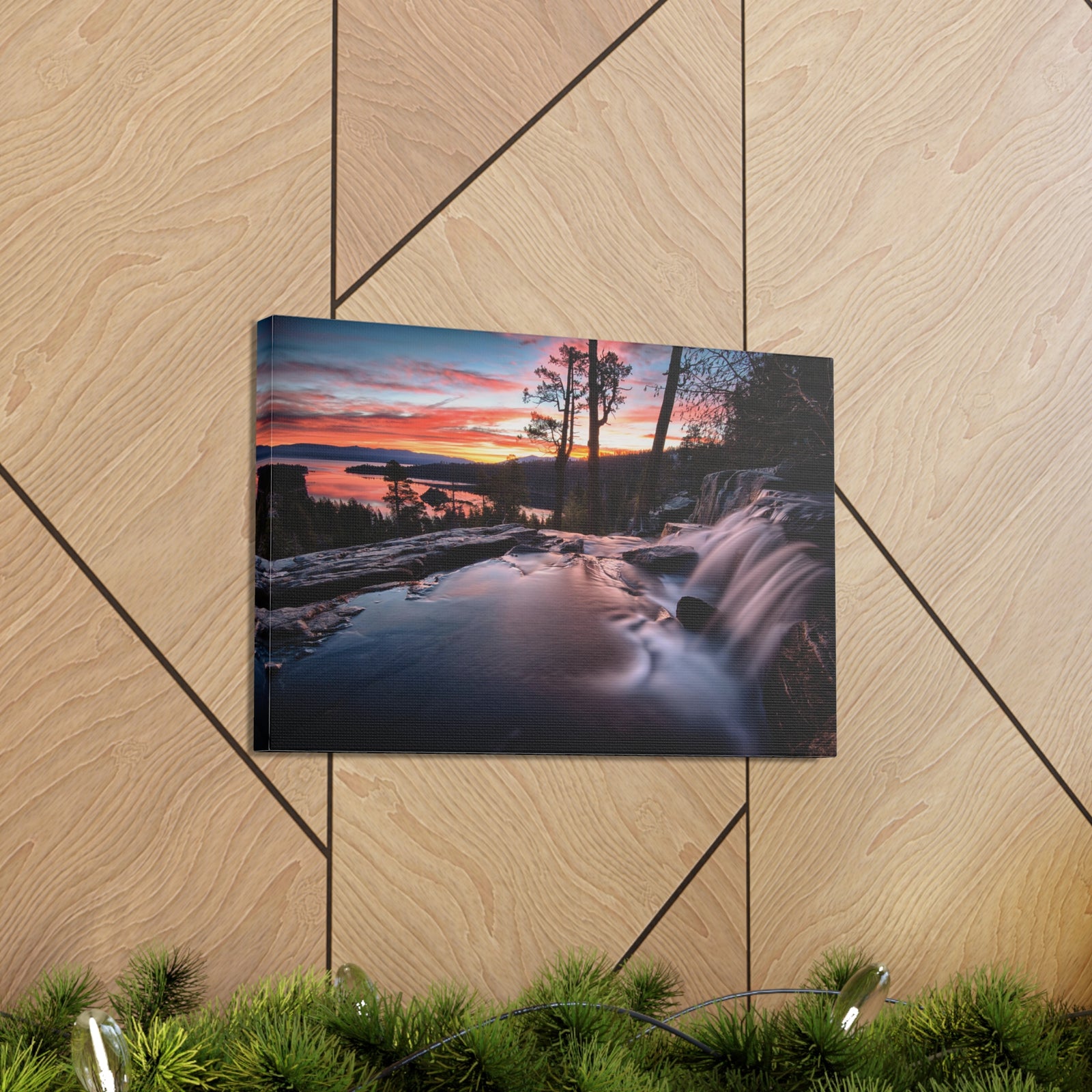 Lake Water Rushing Nature Wilderness Photography Canvas Wall Art for Home Decor Ready-to-Hang-Express Your Love Gifts