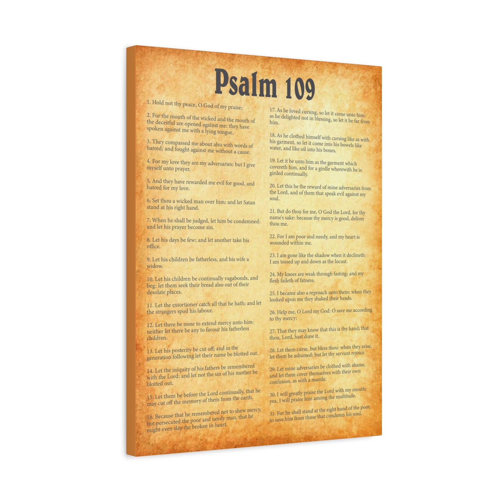 Scripture Walls Psalm 109 Gold Bible Chapter Canvas Christian Wall Art Ready to Hang-Express Your Love Gifts