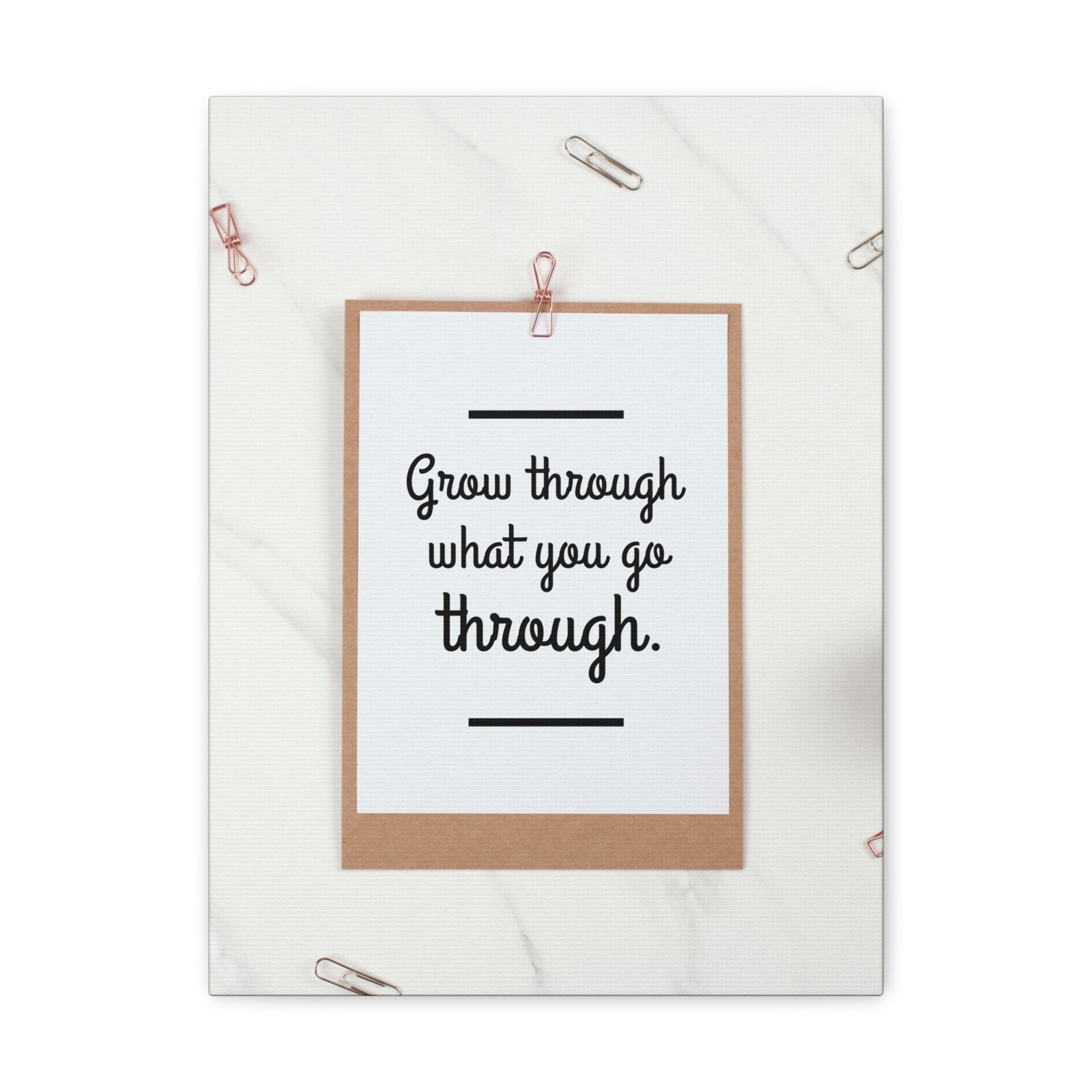Inspirational Quote Canvas Grow Through What You Go Through Motivational Print Ready to Hang Artwork-Express Your Love Gifts