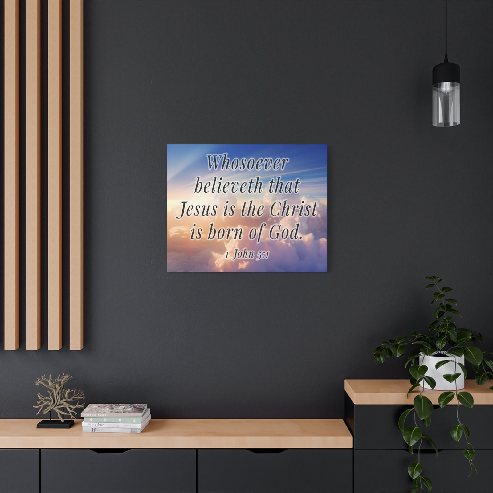 Scripture Walls 1 John 5:1 Jesus is the Christ Bible Verse Canvas Christian Wall Art Ready to Hang Unframed-Express Your Love Gifts