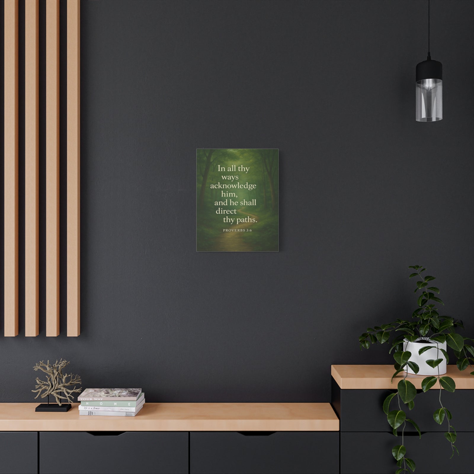 Bible Verse Canvas Proverbs 3:6 Christian Home Décor Wall Art Scripture Ready to Hang Faith Print-Express Your Love Gifts