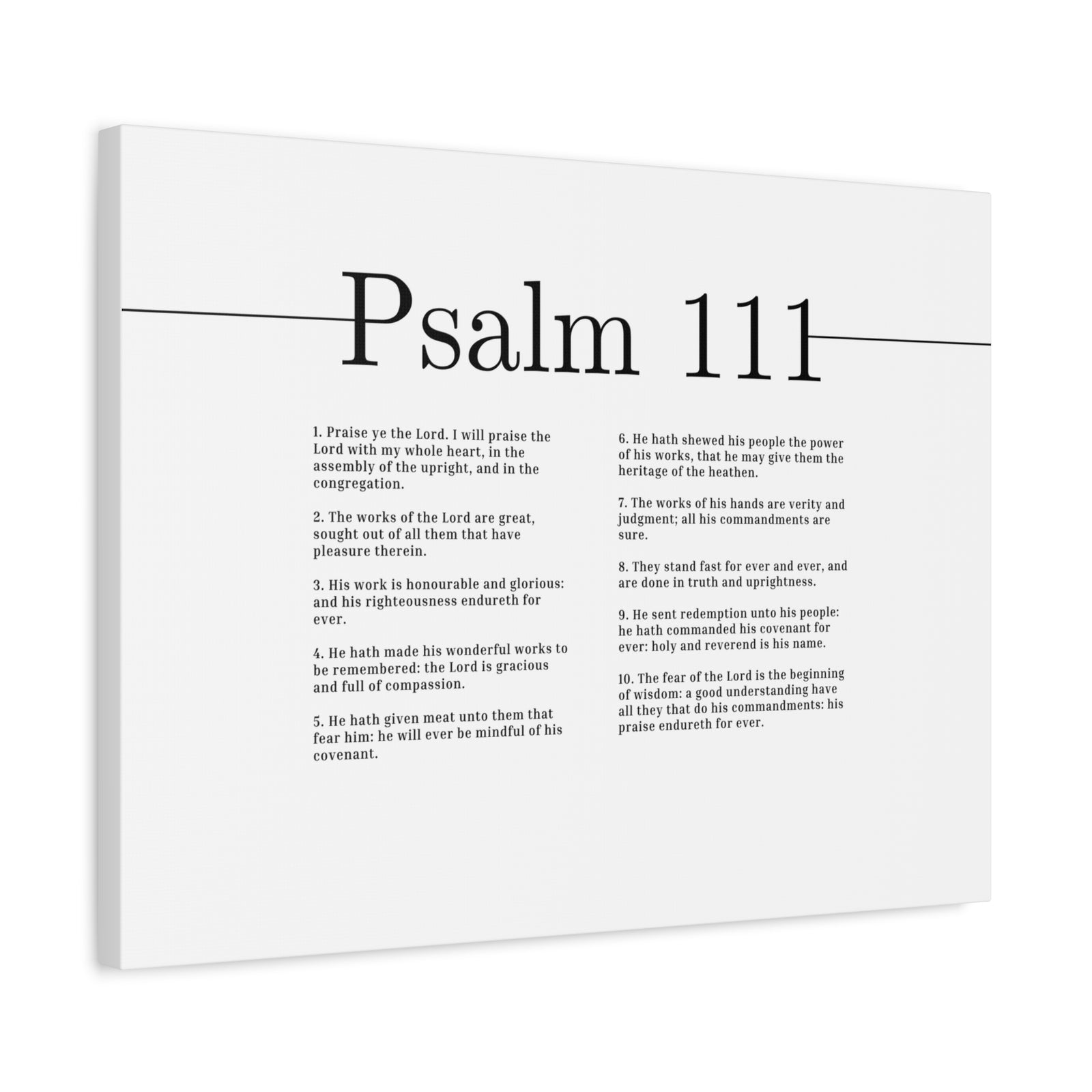 Scripture Canvas Works Of The Lord Psalm 111 Christian Wall Art Bible Verse Print Ready to Hang-Express Your Love Gifts