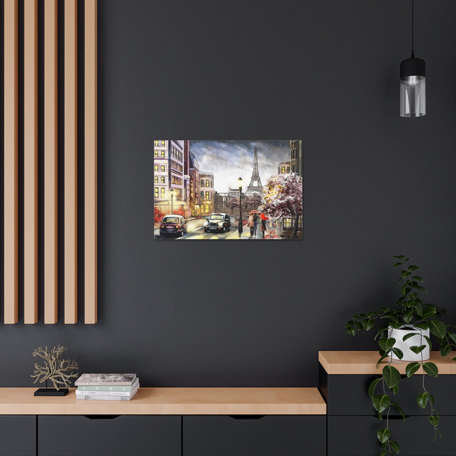 Paris Couple Red Umbrella France Canvas Artwork High-Quality Breathtaking French City for Home Decor Ready to Hang-Express Your Love Gifts