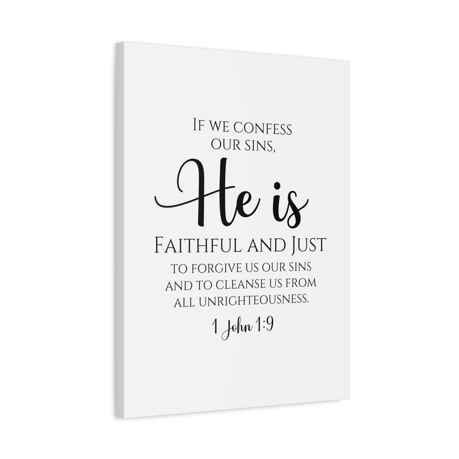 Scripture Walls 1 John 1:9 Faithful and Just Bible Verse Canvas Christian Wall Art Ready to Hang Unframed-Express Your Love Gifts