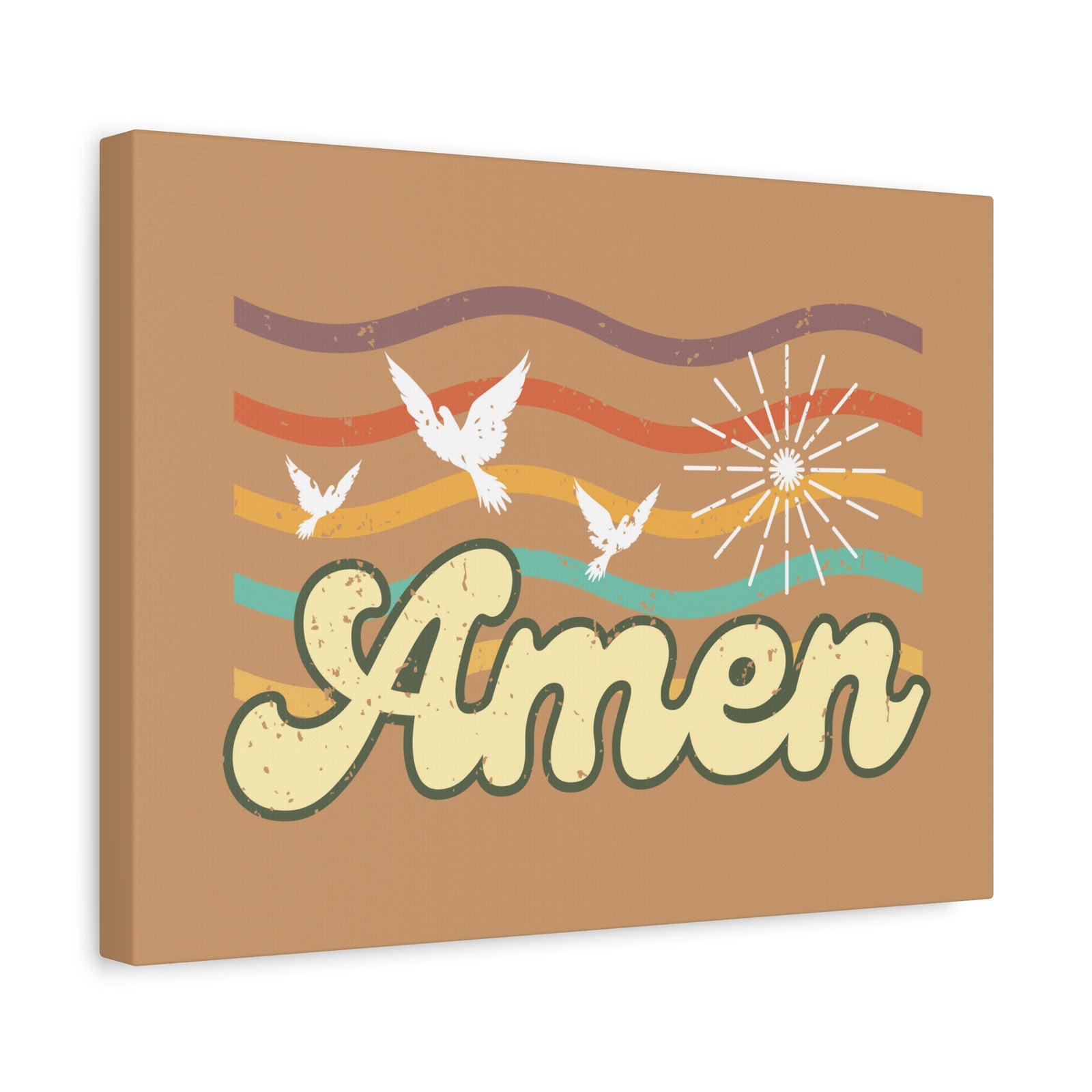 Scripture Canvas Amen Psalm 72:19 Three Doves Christian Wall Art Bible Verse Print Ready to Hang-Express Your Love Gifts