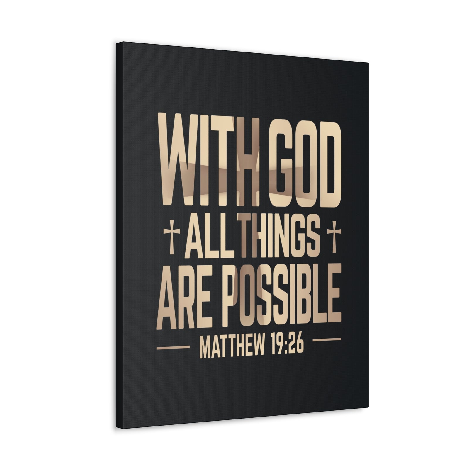 Scripture Walls Matthew 19:26 All Things Possible Bible Verse Canvas Christian Wall Art Ready to Hang Unframed-Express Your Love Gifts