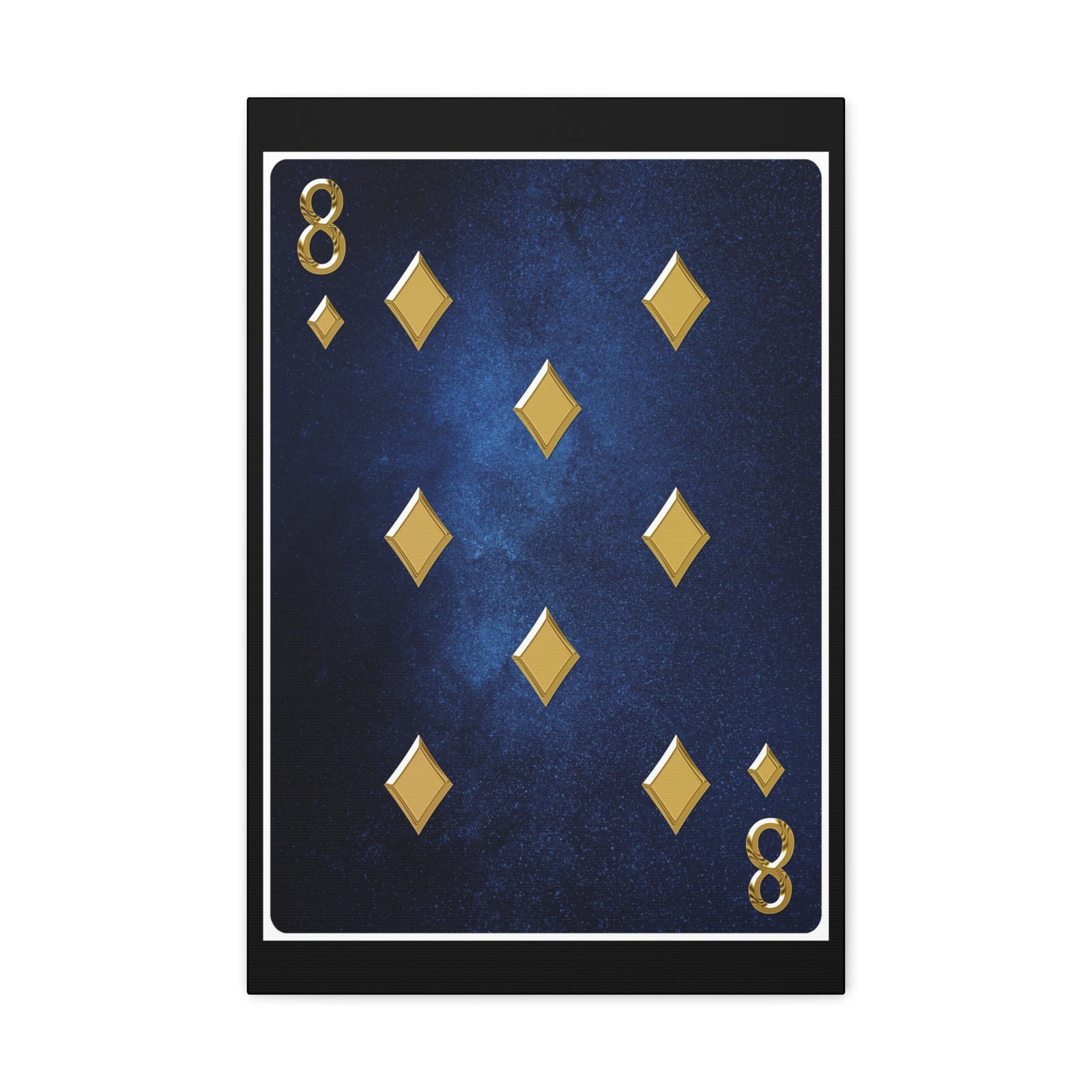 Eight Of Diamonds Space Background Playing Card Canvas Wall Art for Home Decor Ready-to-Hang-Express Your Love Gifts