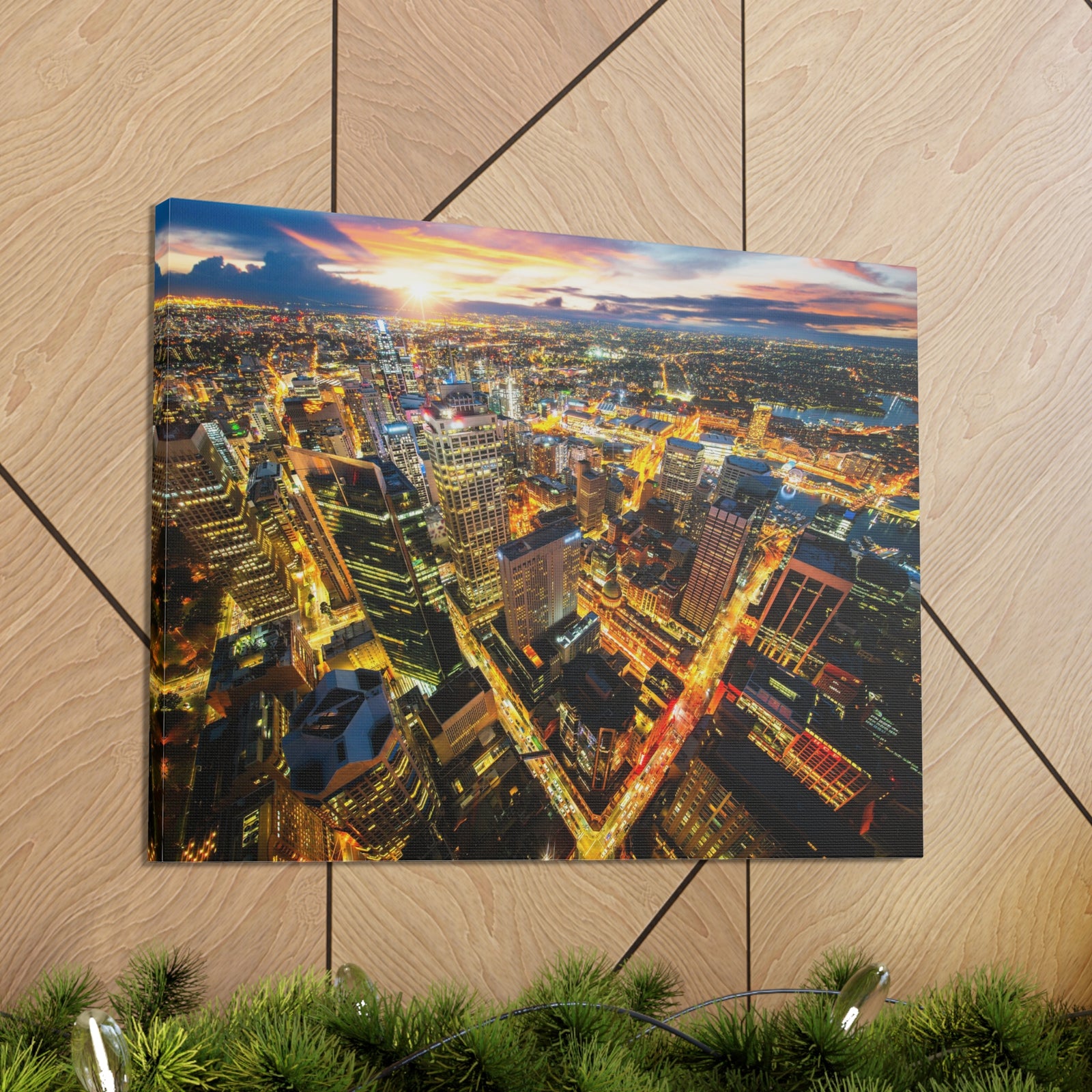 Sydney Night Skyline Canvas Artwork High-Quality Breathtaking Stunning Cityscape for Home Decor Ready to Hang-Express Your Love Gifts
