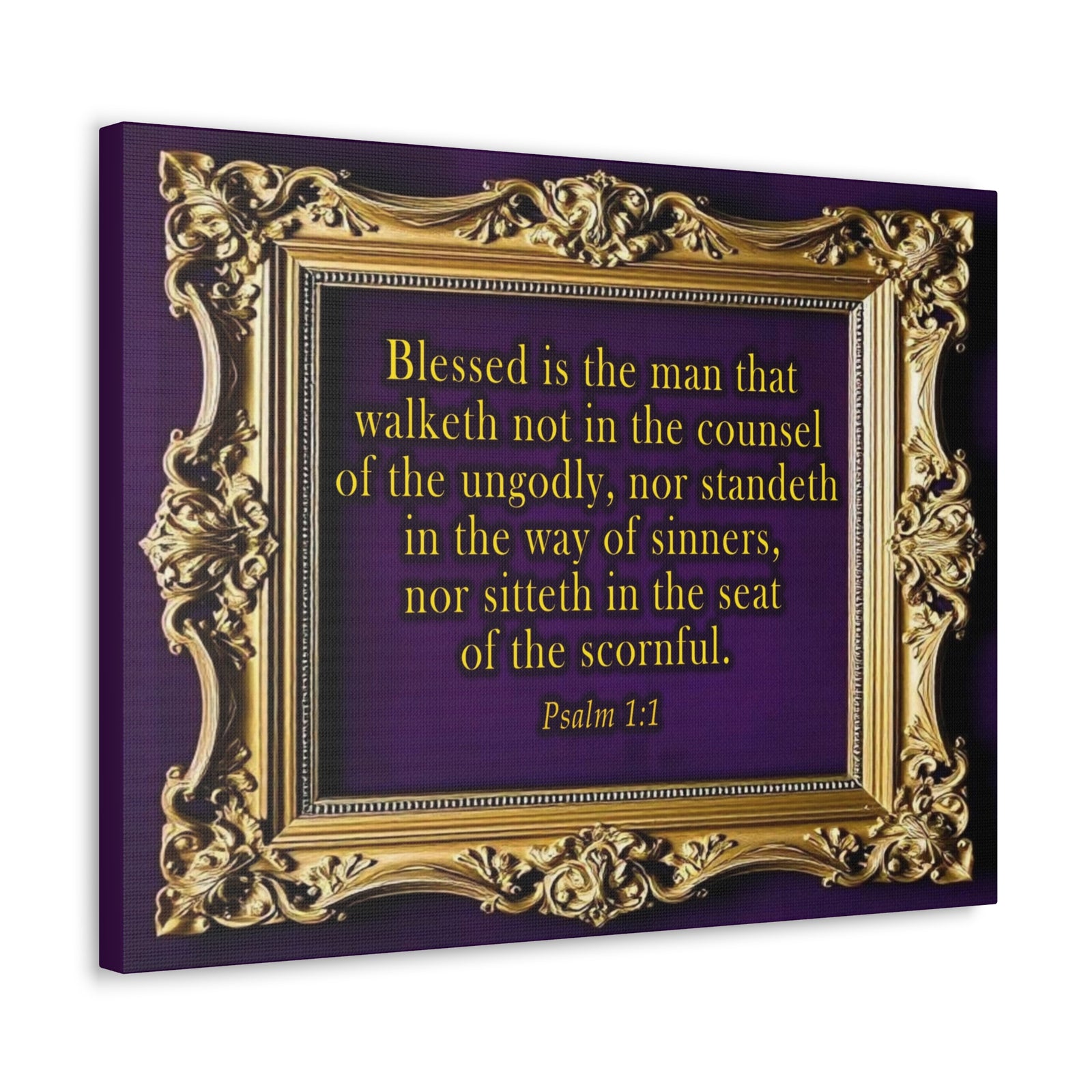 Scripture Walls Psalm 1:1 KJV Bible Verse Canvas Christian Wall Art Ready to Hang Unframed-Express Your Love Gifts