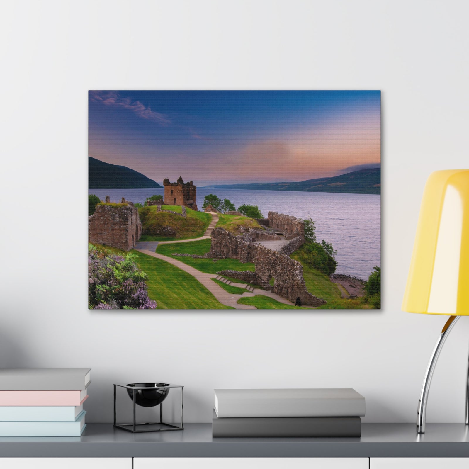 Ruins of Urquhart Castle Ness Scotland Nature Wilderness Photography Canvas Wall Art for Home Decor Ready-to-Hang-Express Your Love Gifts