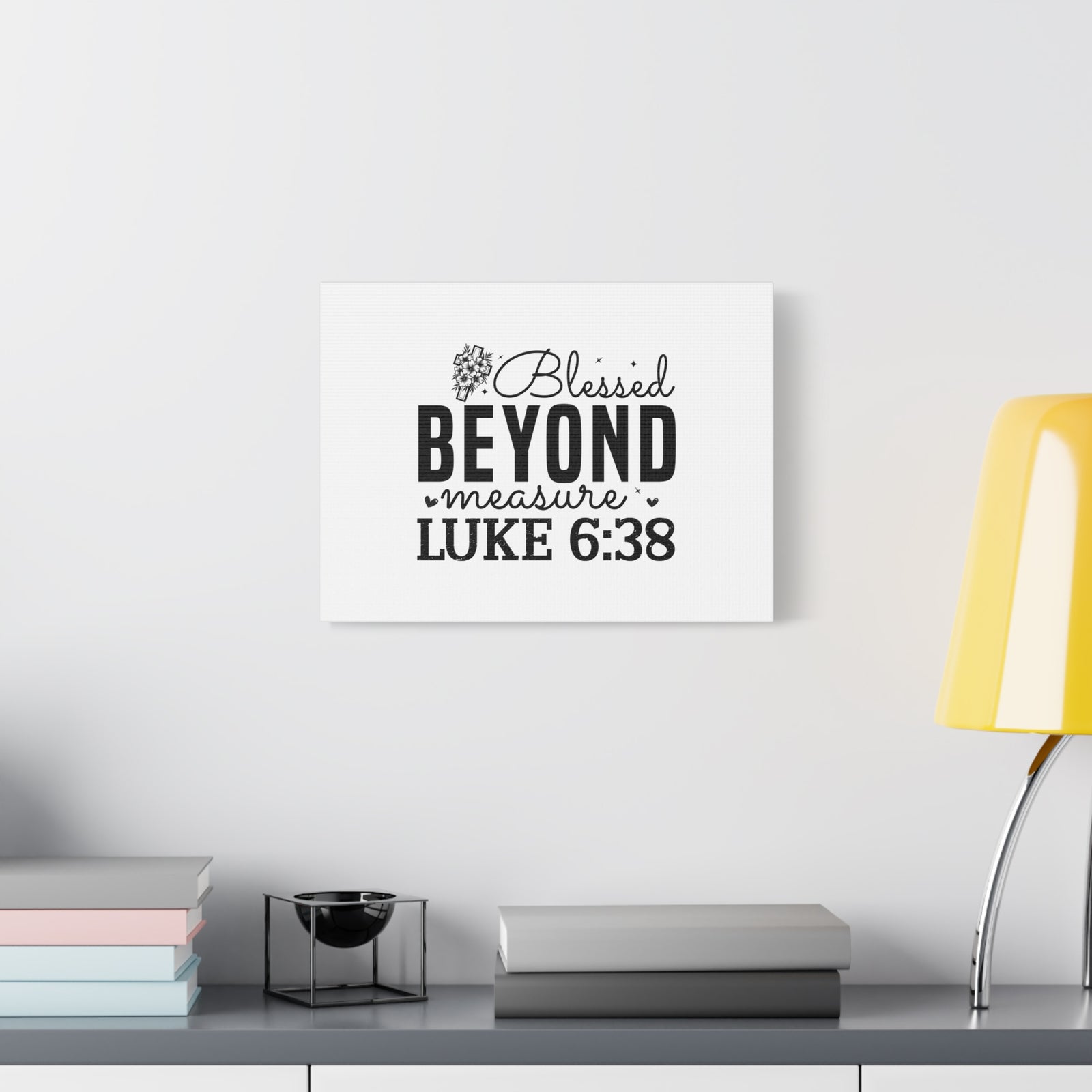 Scripture Walls Luke 6:38 Blesed Beyond Measure Bible Verse Canvas Christian Wall Art Ready to Hang Unframed-Express Your Love Gifts