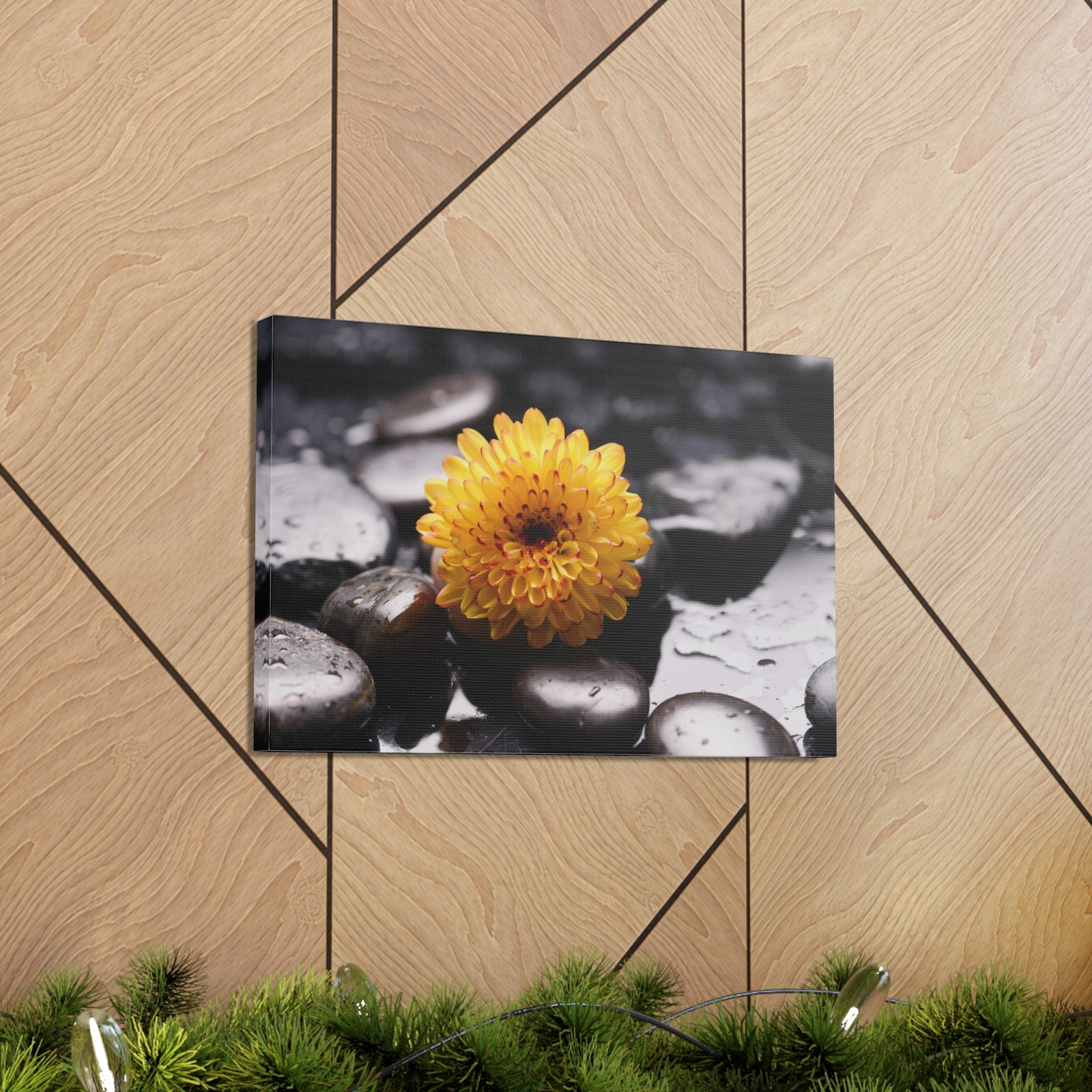 Macro of Yellow Flower Forest Floral Nature Photography Canvas Wall Art for Home Decor Ready-to-Hang-Express Your Love Gifts