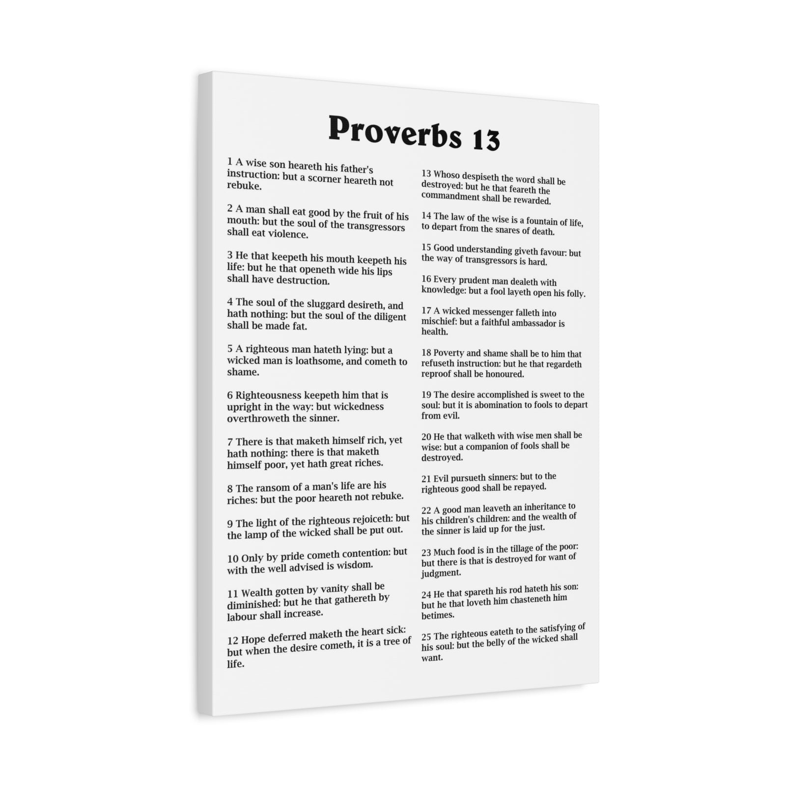 Scripture Walls Proverbs Chapter 13 White Bible Canvas Christian Wall Art Ready to Hang Unframed-Express Your Love Gifts