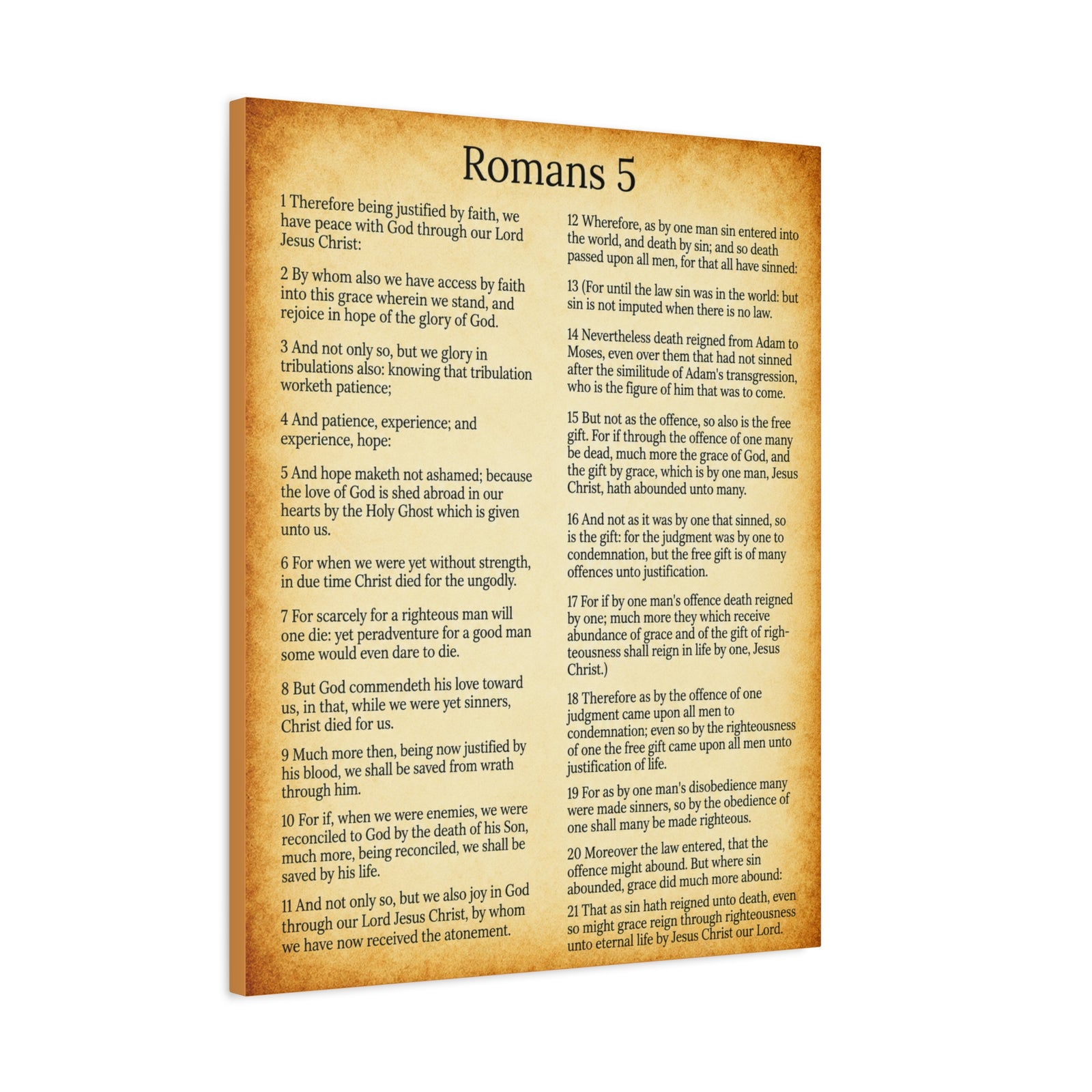 Scripture Walls Romans 5 Gold Christian Wall Art Print Ready to Hang Unframed-Express Your Love Gifts
