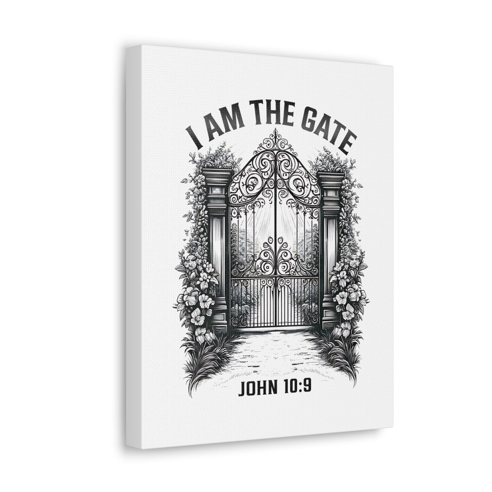 Scripture Walls John 10:9 I Am The Gate Bible Verse Canvas Christian Wall Art Ready to Hang Unframed-Express Your Love Gifts