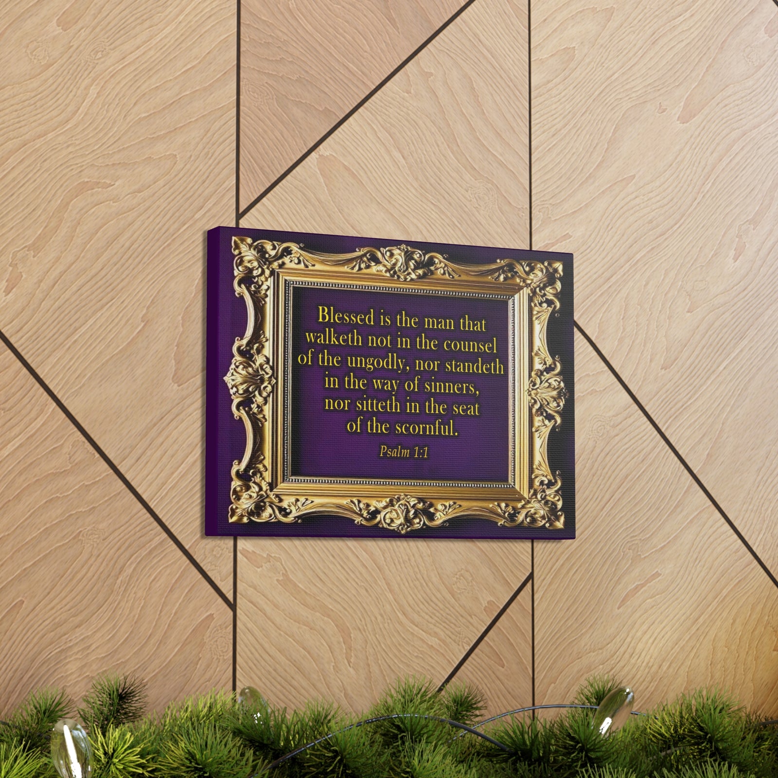 Scripture Walls Psalm 1:1 KJV Bible Verse Canvas Christian Wall Art Ready to Hang Unframed-Express Your Love Gifts