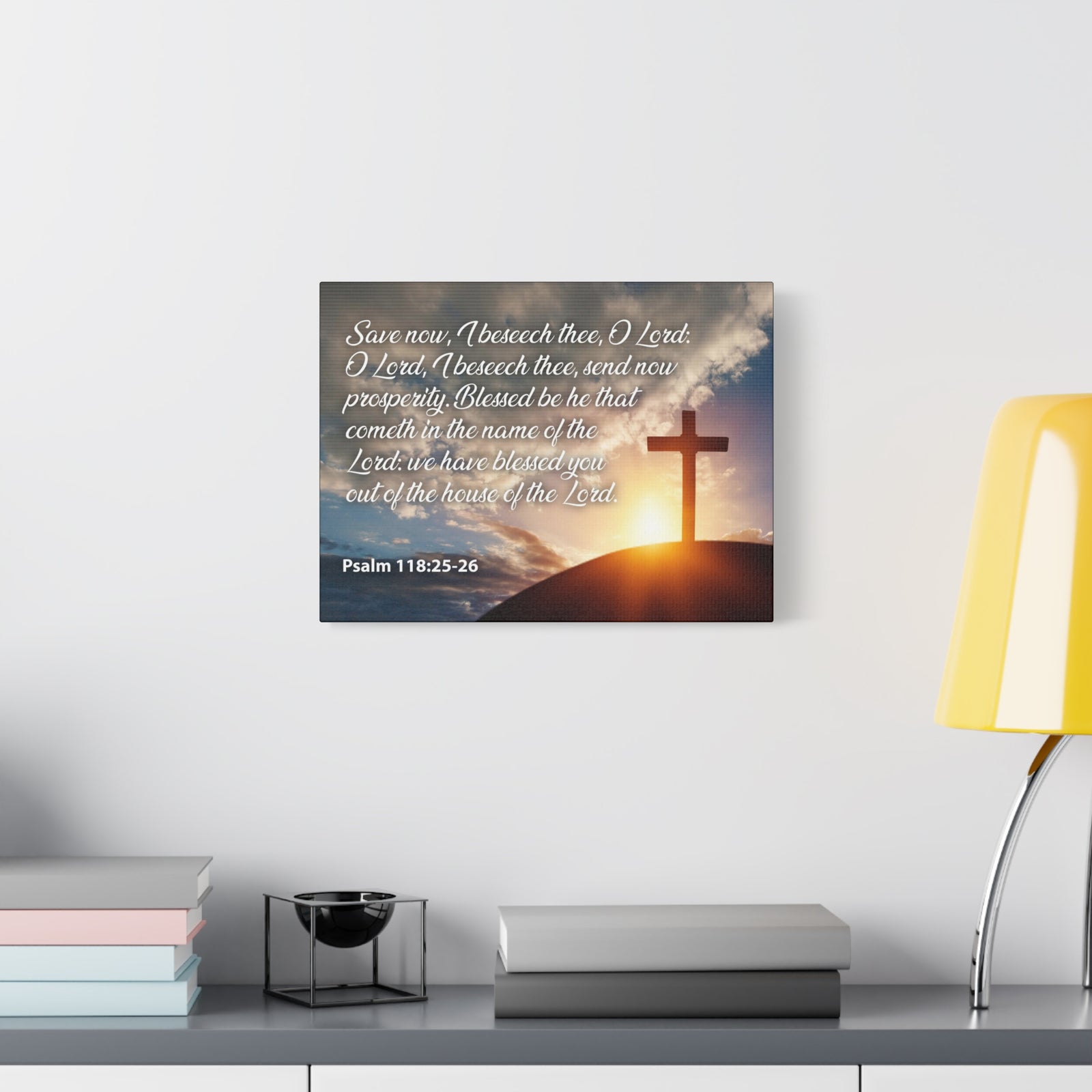 Bible Verse Canvas The House of The Lord Psalm 118:25-26 Christian Home Decor Scripture Art-Express Your Love Gifts