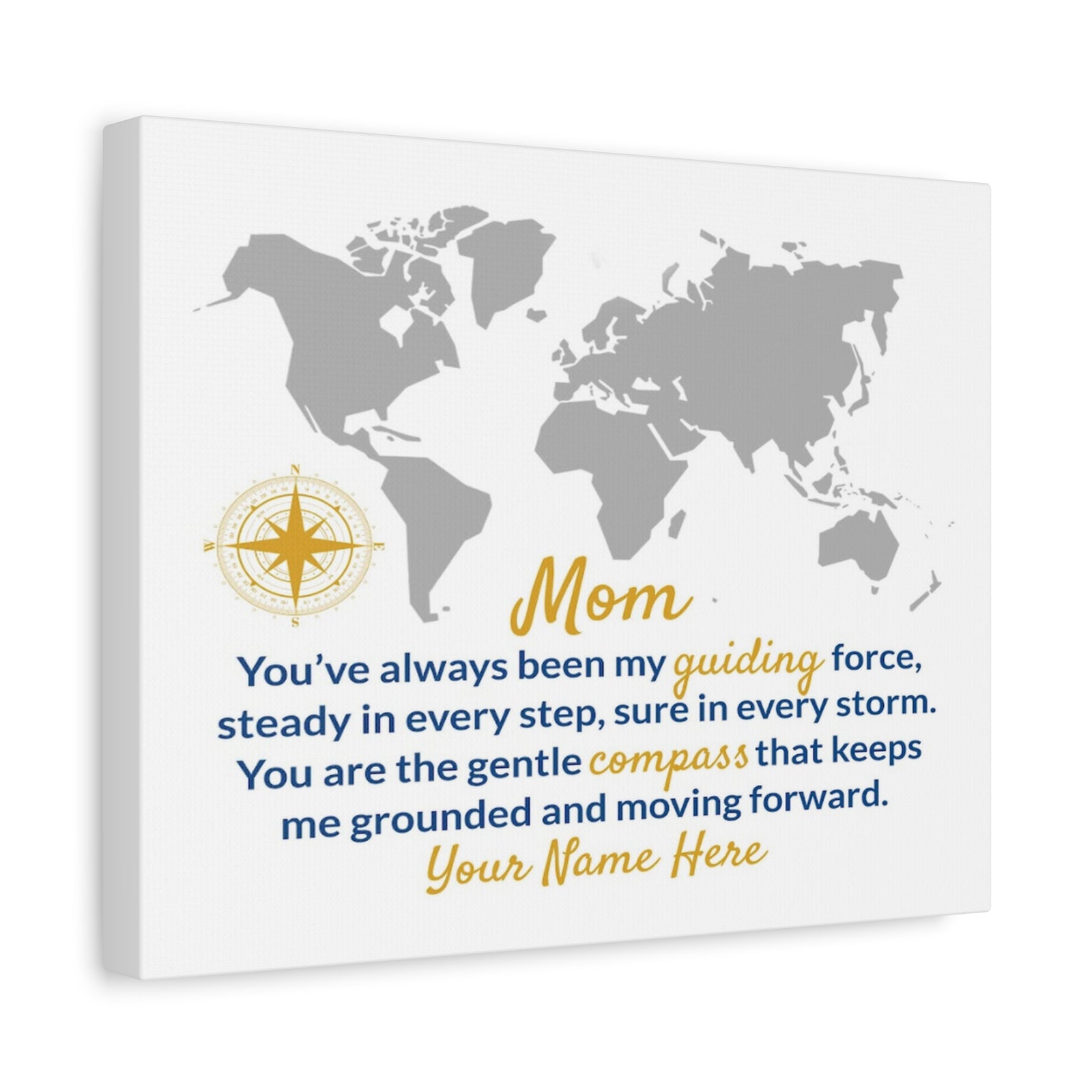 Personalized To Mom Your Love Is My Compass Custom Canvas Wall Art-Express Your Love Gifts