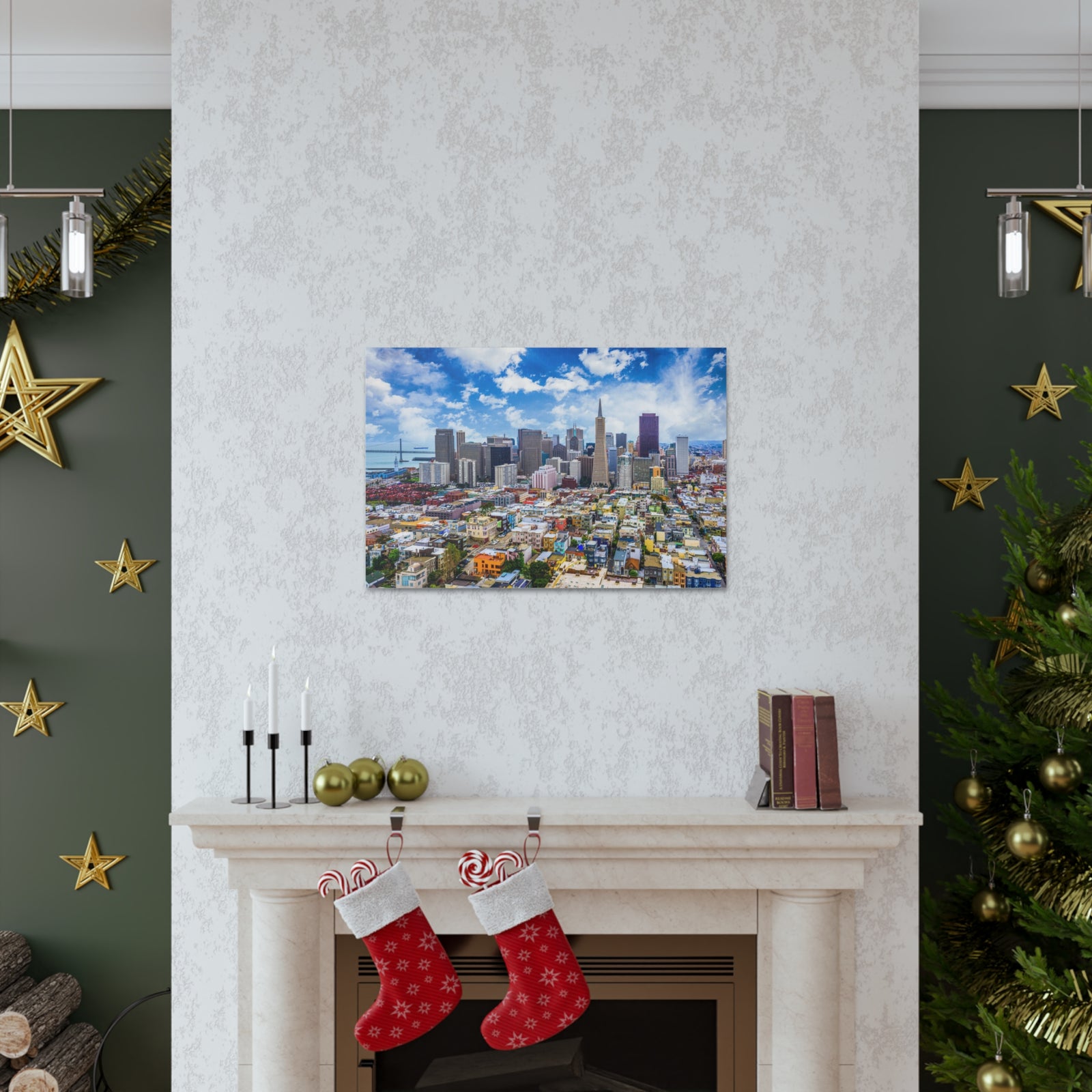 San Francisco Daytime Skyline Canvas Artwork High-Quality Breathtaking Stunning Cityscape for Home Decor Ready to Hang-Express Your Love Gifts