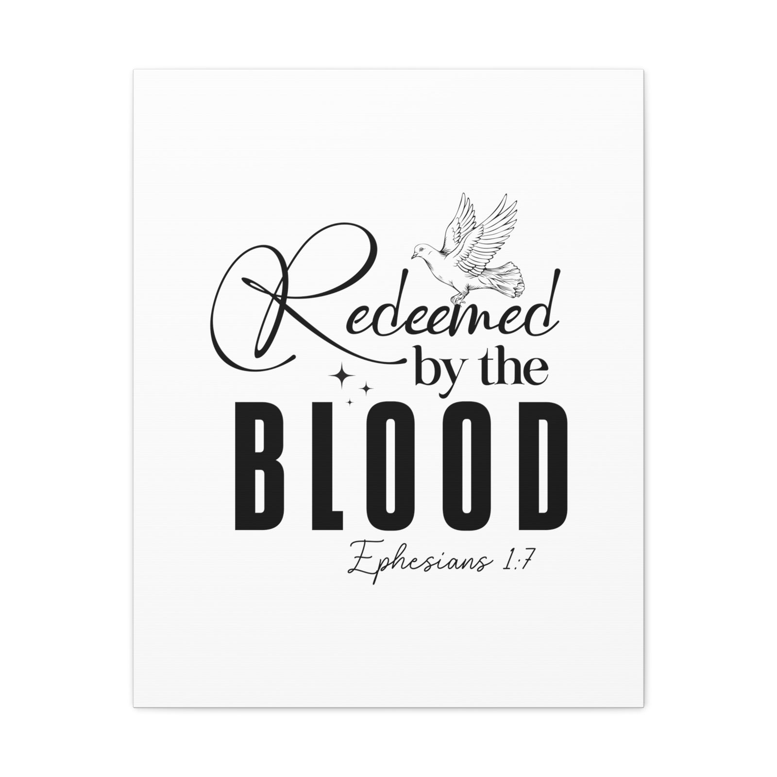 Scripture Walls Ephesians 1:7 Redeemed by Blood Bible Verse Canvas Christian Wall Art Ready to Hang Unframed-Express Your Love Gifts