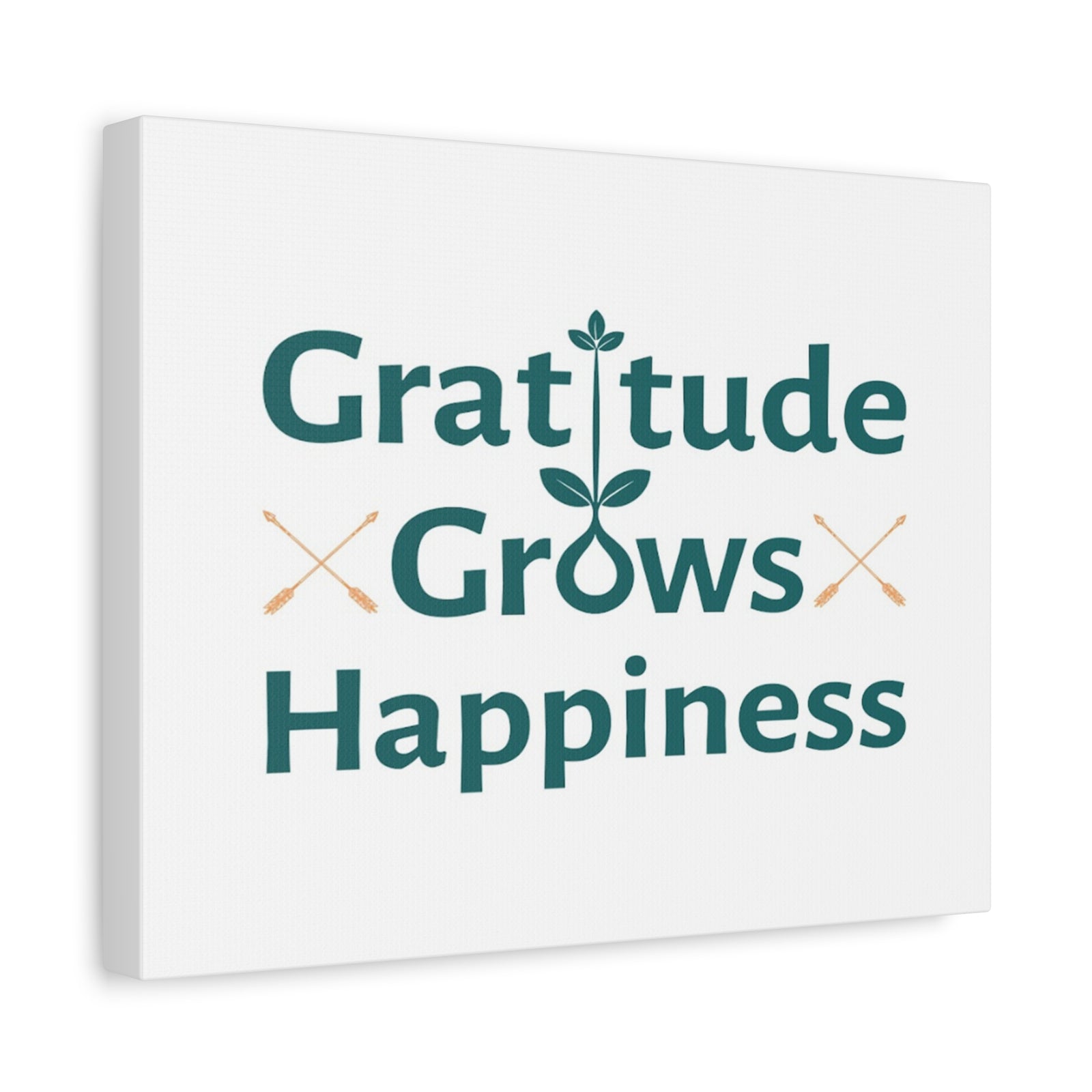 Gratitude Grows Happiness Inspirational Motivational Quote Canvas Wall Art for Home Decor Ready-to-Hang-Express Your Love Gifts