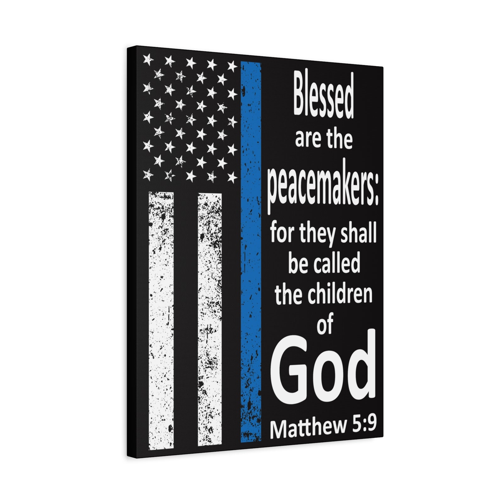 Scripture Walls Matthew 5:9 Police Officer Sign Bible Canvas Christian Wall Art Ready to Hang Unframed-Express Your Love Gifts