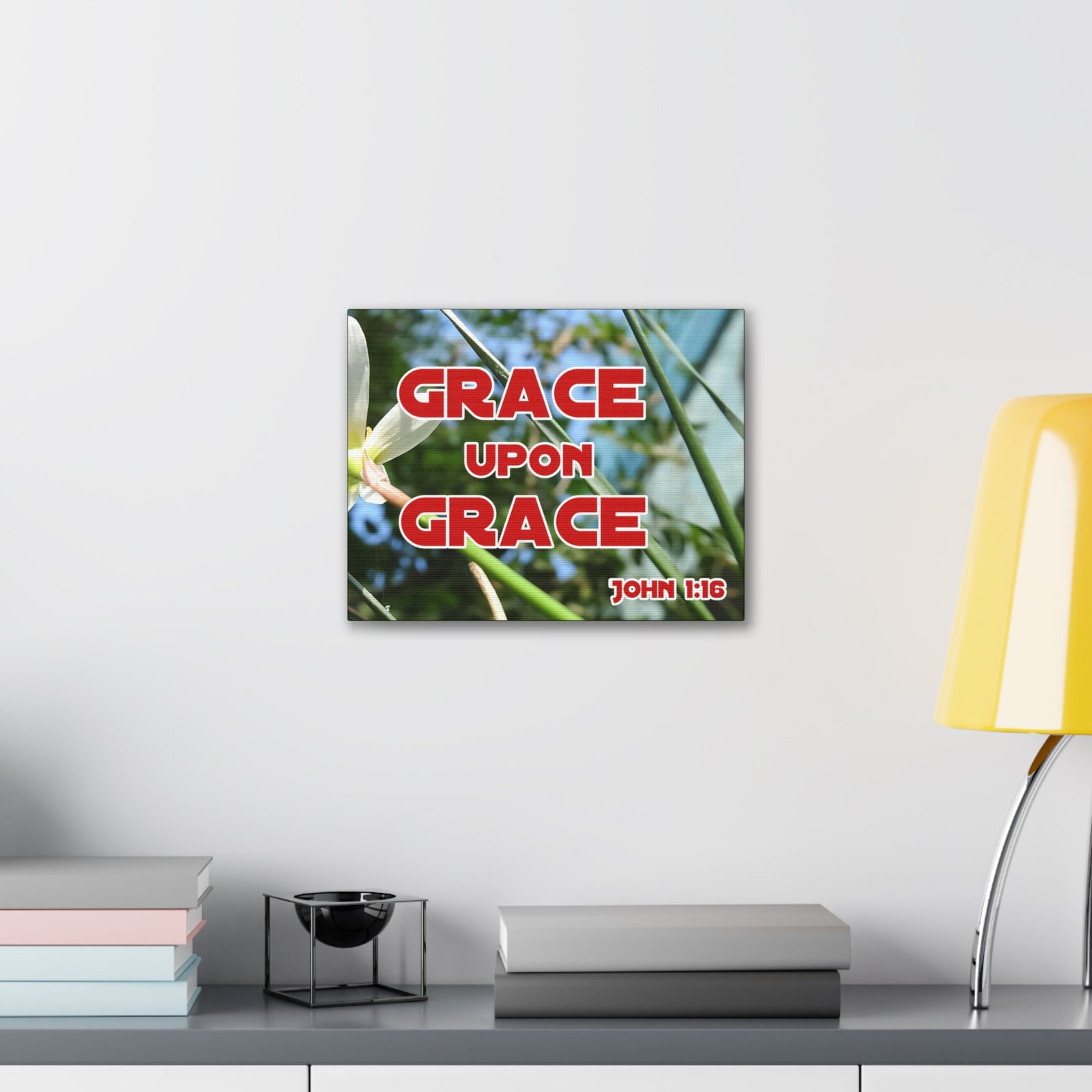Scripture Walls Grace Upon Grace John 1:16 Bible Verse Canvas Christian Wall Art Ready to Hang-Express Your Love Gifts